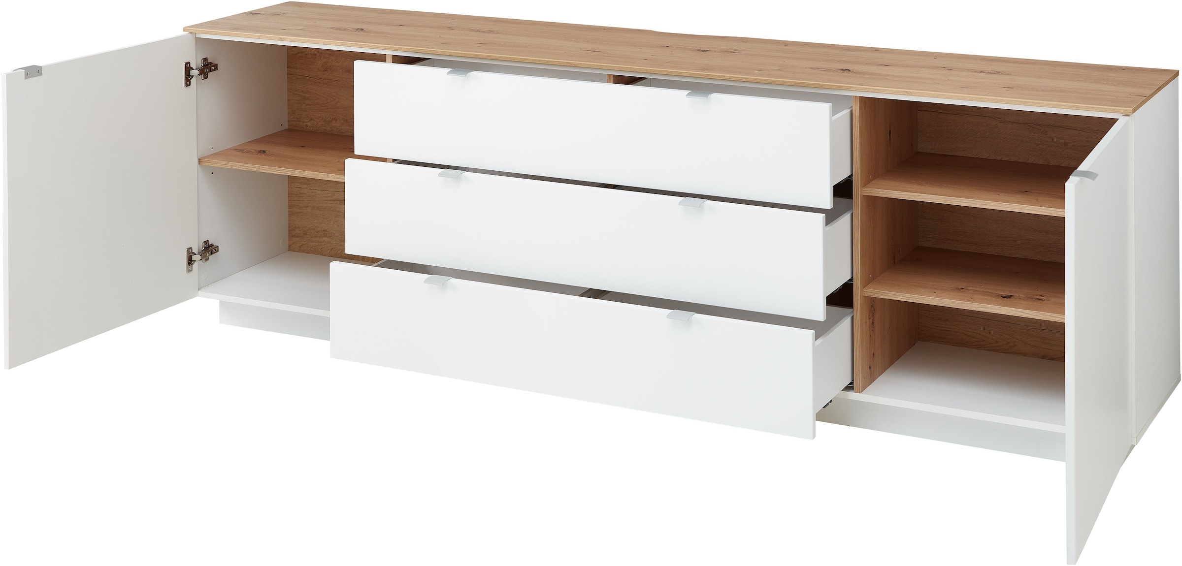 Innostyle TV-Schrank »Core, TV Sideboard Stellmaß B/H/T 240x77x44 cm«, (1 St.), TV Sideboard mit 2 Holztüren und 3 Schubkästen mit Doppelzarge