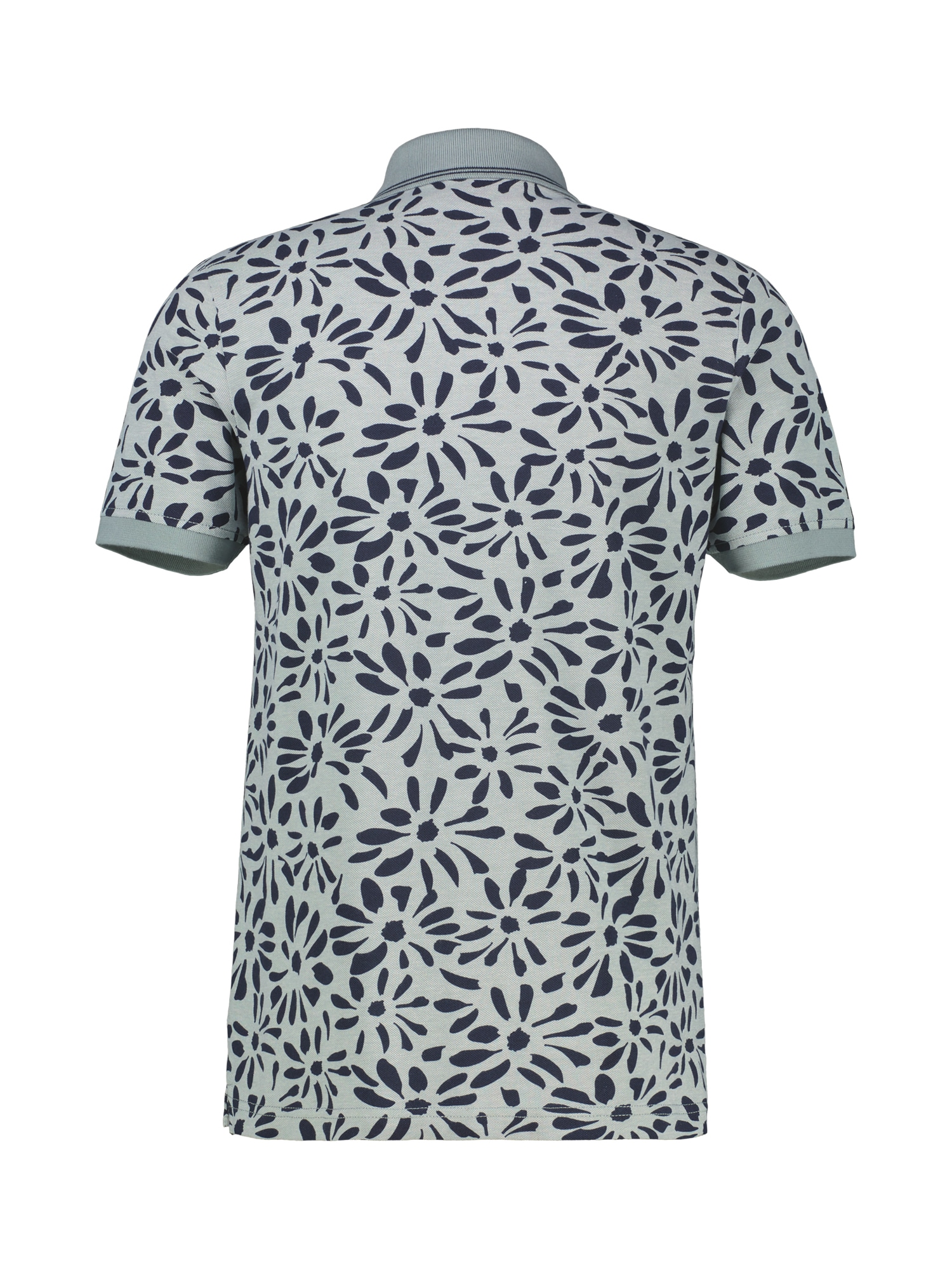 LERROS Poloshirt »Poloshirt mit floralem All-over-Print, 2-Tone-Optik«