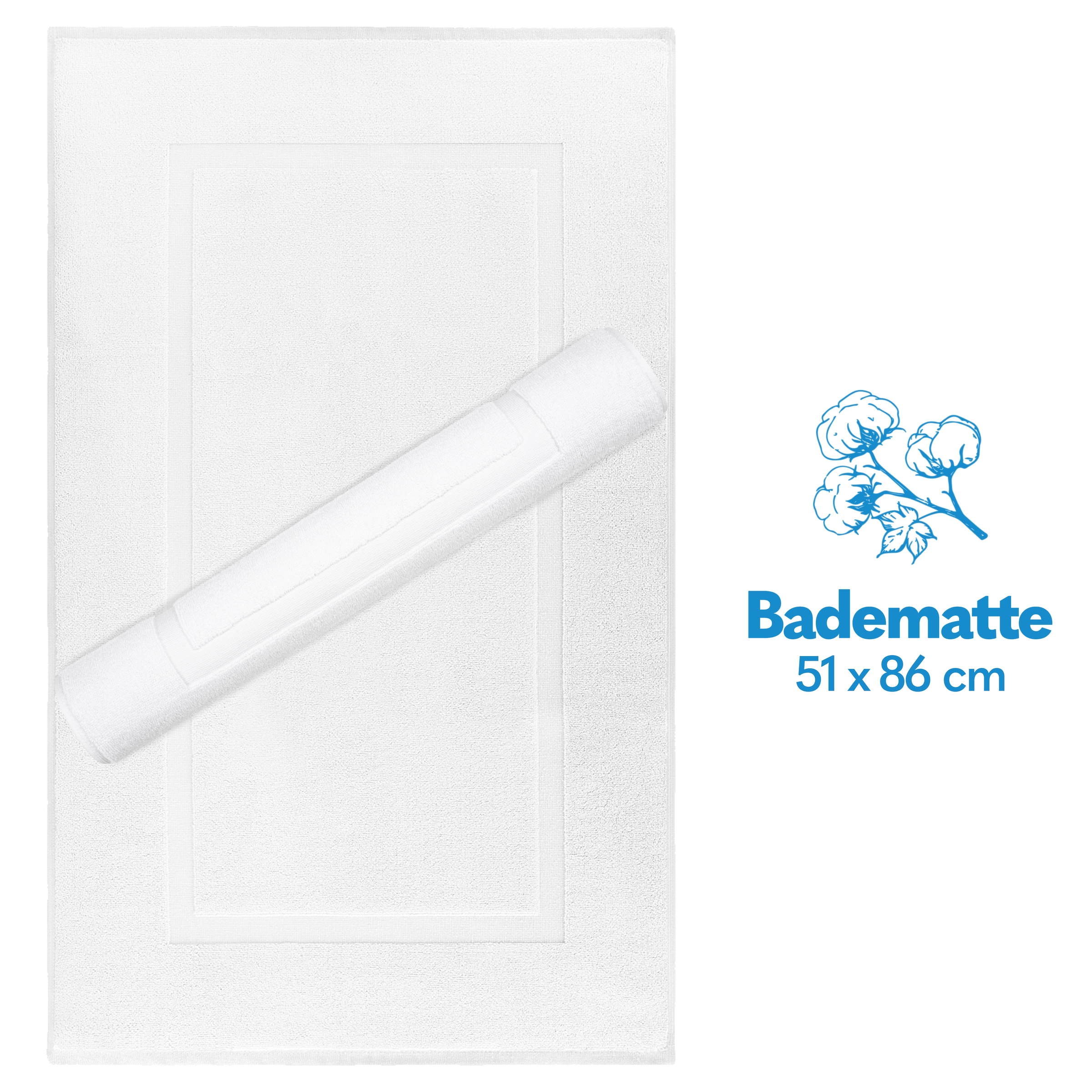HAMMETEX Badematte »Hotelmatte, Duschvorleger«, rutschhemmend beschichtet, beidseitig nutzbar, 2-teiliges Set, einfarbig, 100% Baumwolle