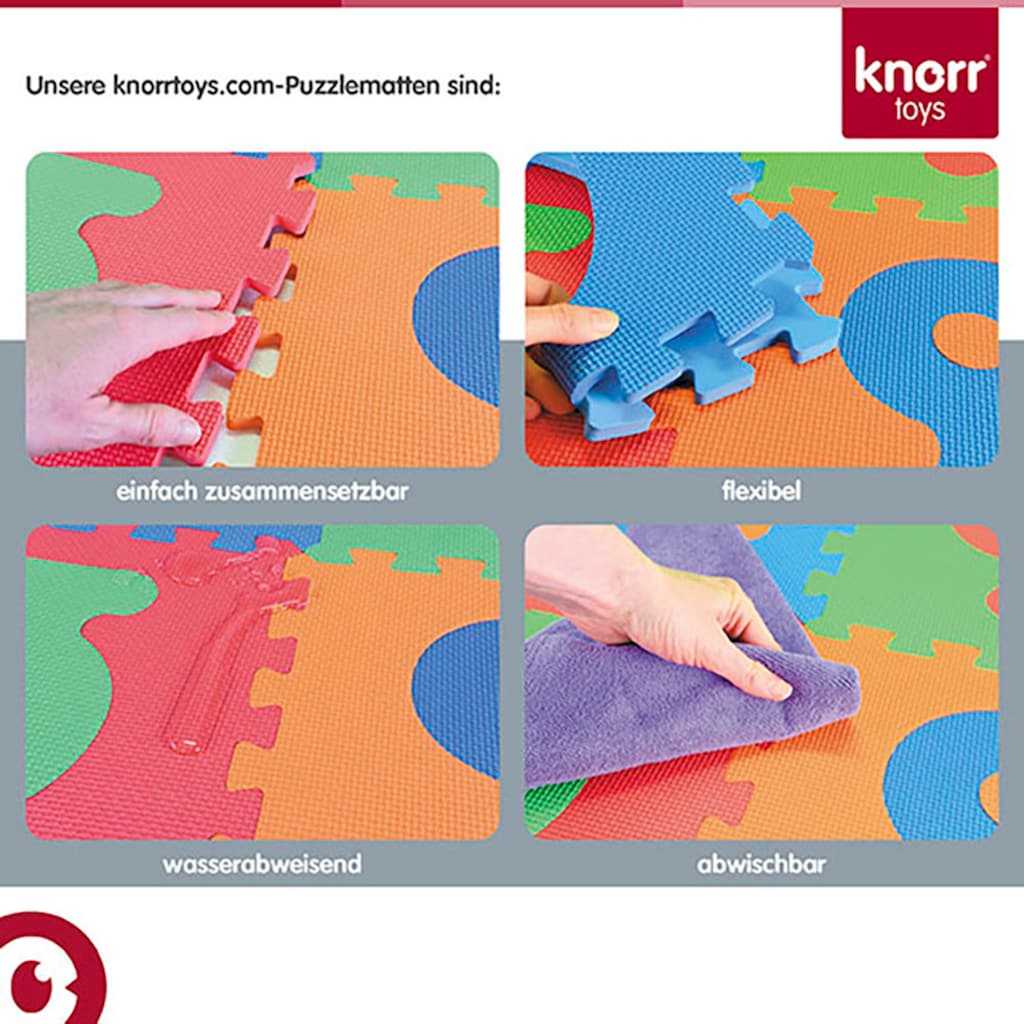 Knorrtoys® Puzzle »Alphabet + Zahlen, grau-weiß«, Puzzlematte, Bodenpuzzle