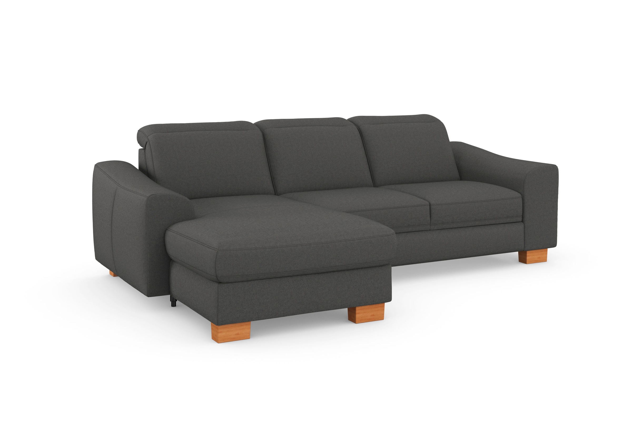 sit&more Ecksofa »Dundee L-Form«, mit Federkern und Massivholzfüßen, wahlweise mit Kopfteilverstellung
