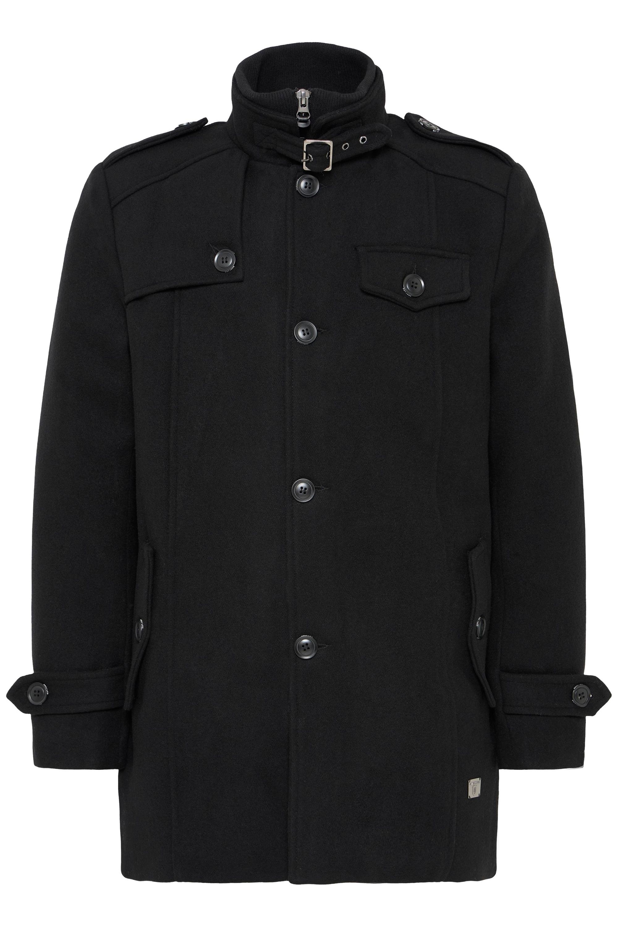 INDICODE Herren Kurzmantel "Kurzmantel IDBrandan"schwarz onyx, Gr. S, Obermaterial: 50% Wolle WO. 50% Polyester PES., Mäntel