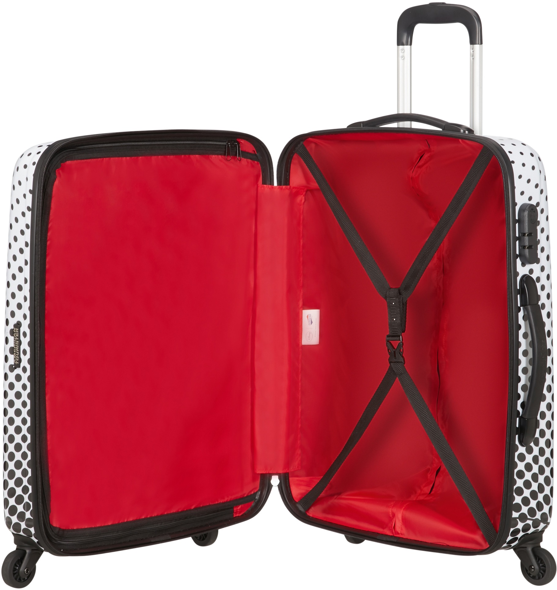 Thumbnail - American Tourister Hartschalen-Trolley "Disney Legends, Mickey Mouse Polka Dot, 65 cm", 4 Rollen, Kinderreisekoffer Reis...