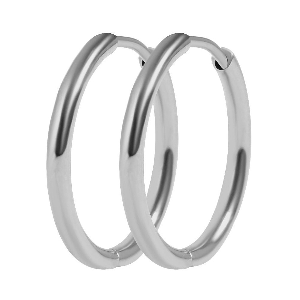 Klappcreolen ADELIA´S "Unisex Ohrringe – Klappcreole aus Edelstahl", Damen, Gr. Unisex, Edelstahl, silber, Ohrringe Klappcreolen, Ideal als Geschenk für besondere Anlässe 2