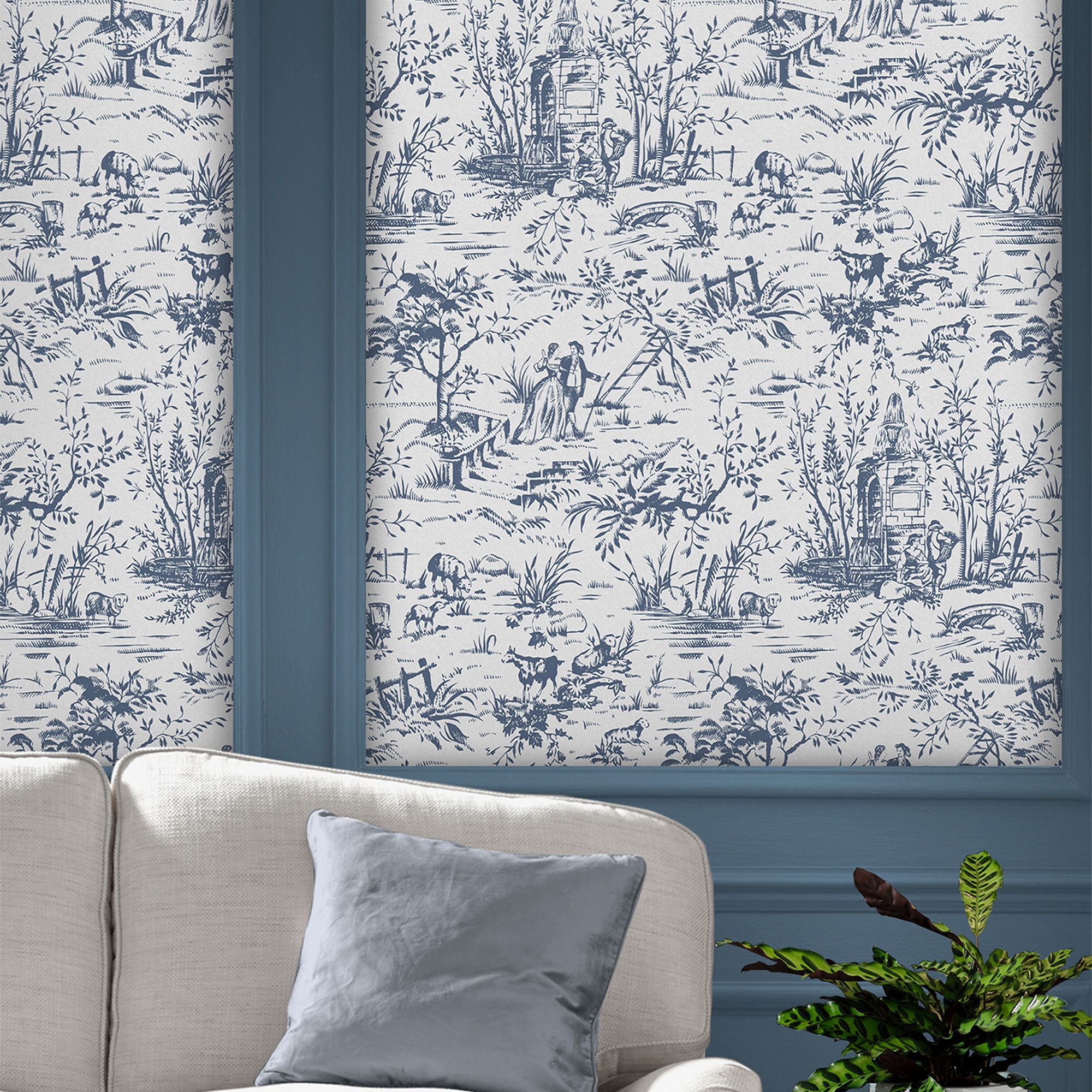 LAURA ASHLEY Vliestapete »Toile de Jouy«, 10mx52cm