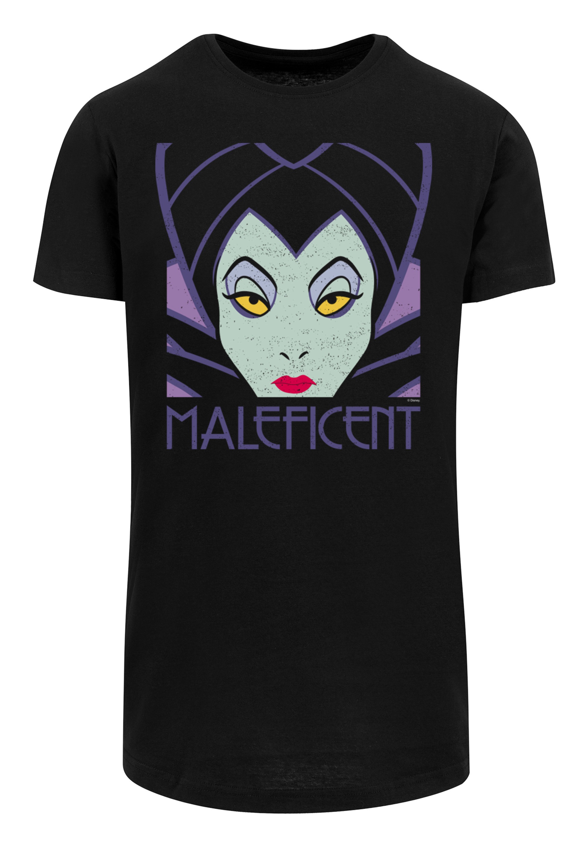 F4NT4STIC T-Shirt »Long Cut T-Shirt 'Disney Maleficent Cropped Head'«, Herren,Premium Merch,Lang,Longshirt,Bedruckt