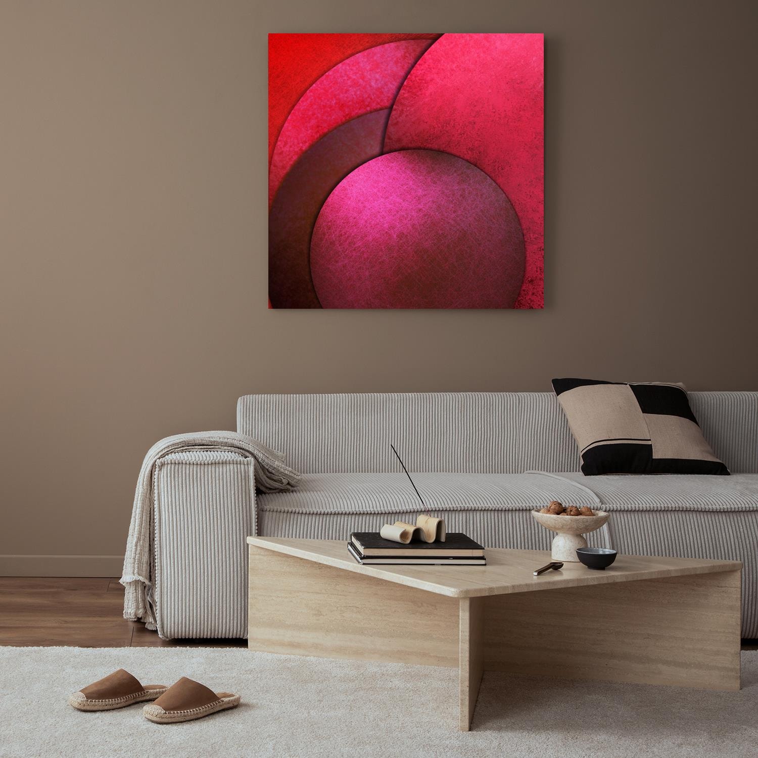 queence XXL-Wandbild "Akustikbild Abstrakt Rot", Abstrakt-Abstrakte-Art-For günstig online kaufen