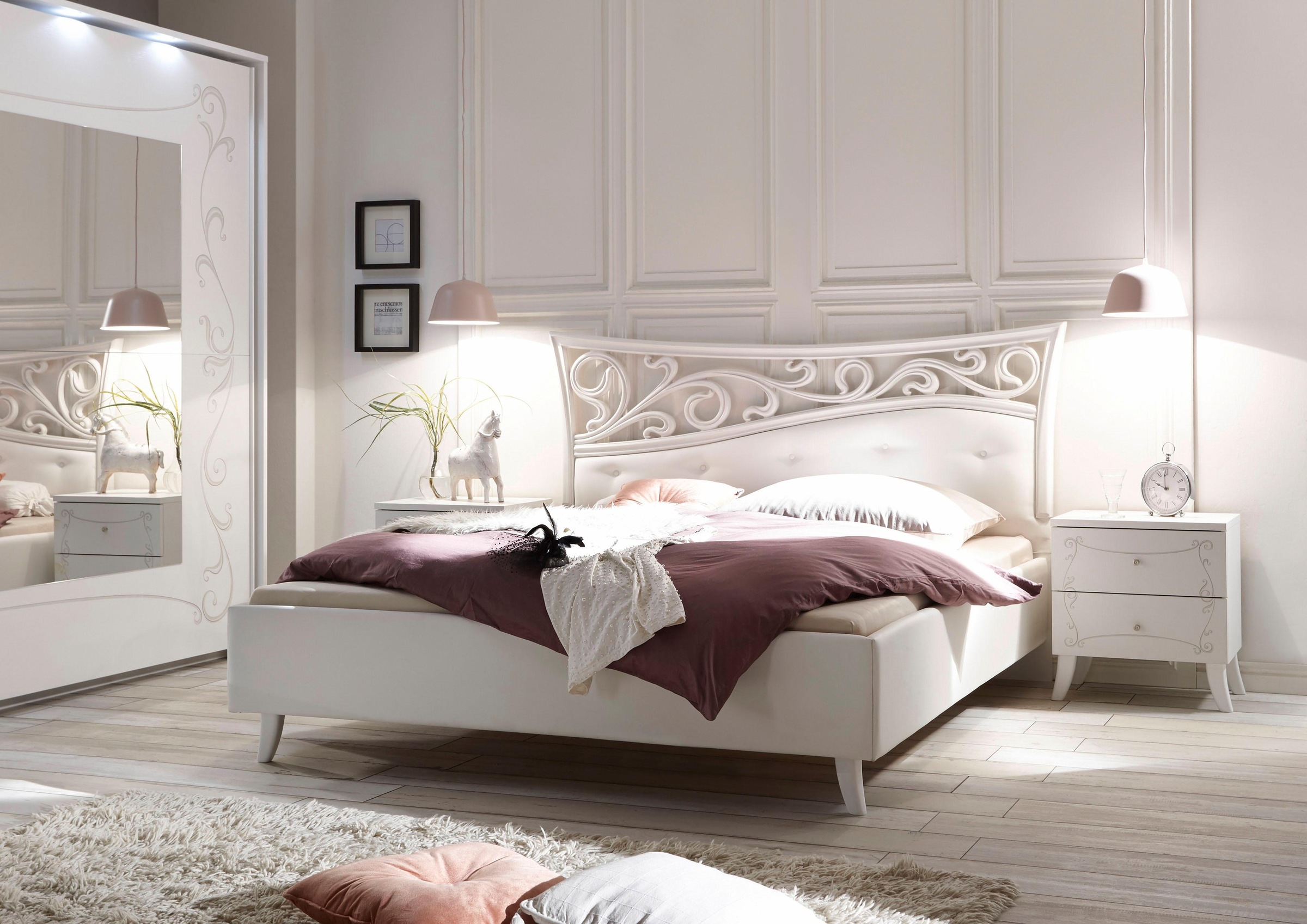 Polsterbett HOME AFFAIRE, B:210cm L:211cm, weiß, Betten, "Soler"