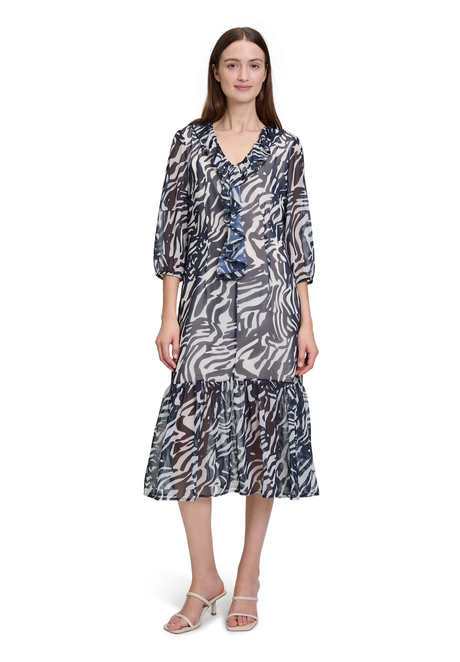 Betty&Co Volantkleid »Betty & Co Volantkleid mit V-Ausschnitt«, Volant