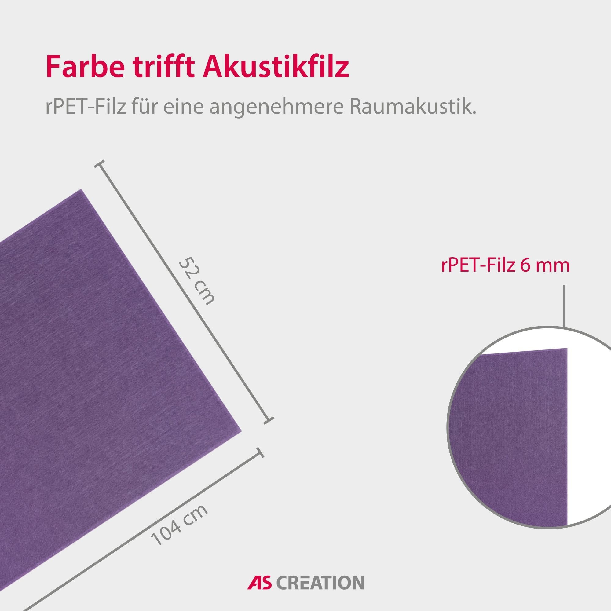 Architects Paper Schallschutzpaneel »A.S. Création Modular Wall Akustikpaneel Filz« 1 tlg. Einfarbiges Akustikpaneel aus recyceltem PET-Filz