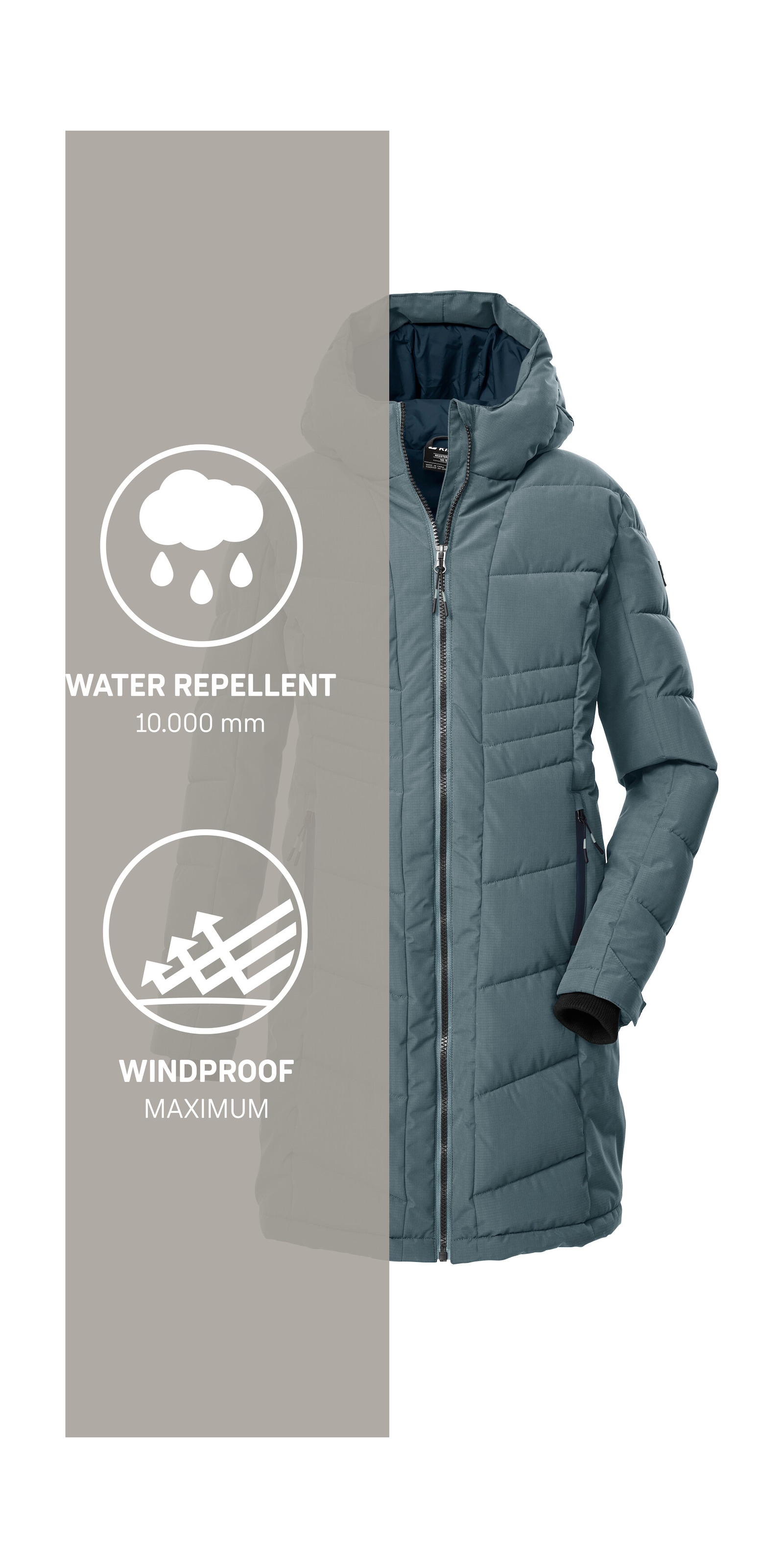 Killtec Steppmantel »KOW 219 GRLS QLTD CT«, Winddichter, wasserabweisender Mantel mit 10.000 mm Wassersäule