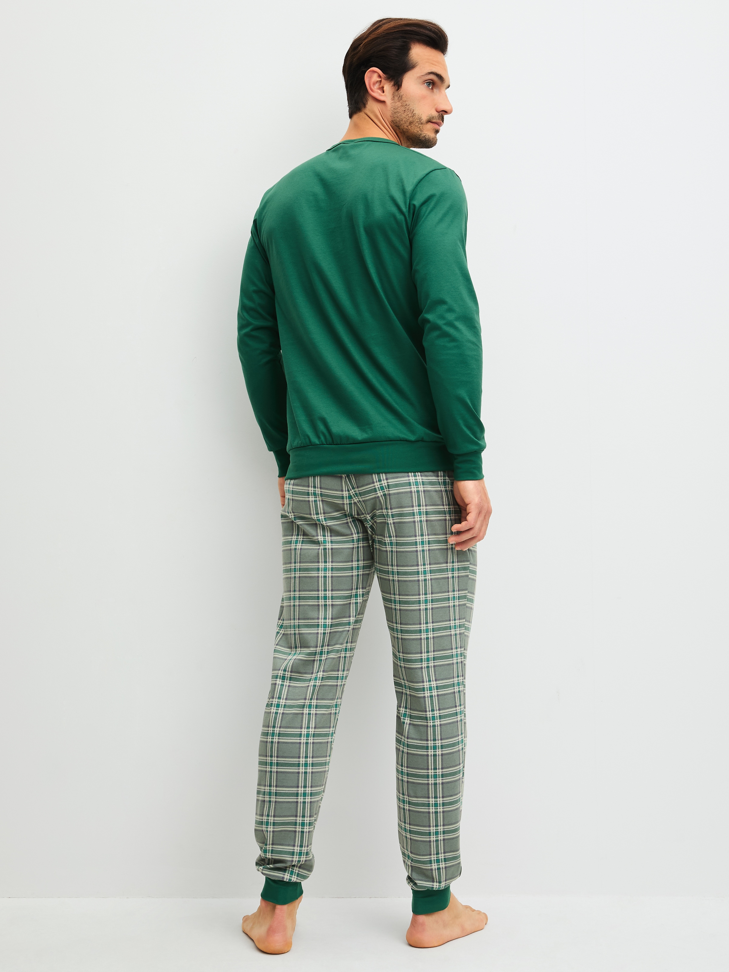 CALIDA Schlafanzug »Relax Imprint 2« 2 aus weicher Single-Jersey-Qualität, mit langem Arm, Rundhalsausschnitt