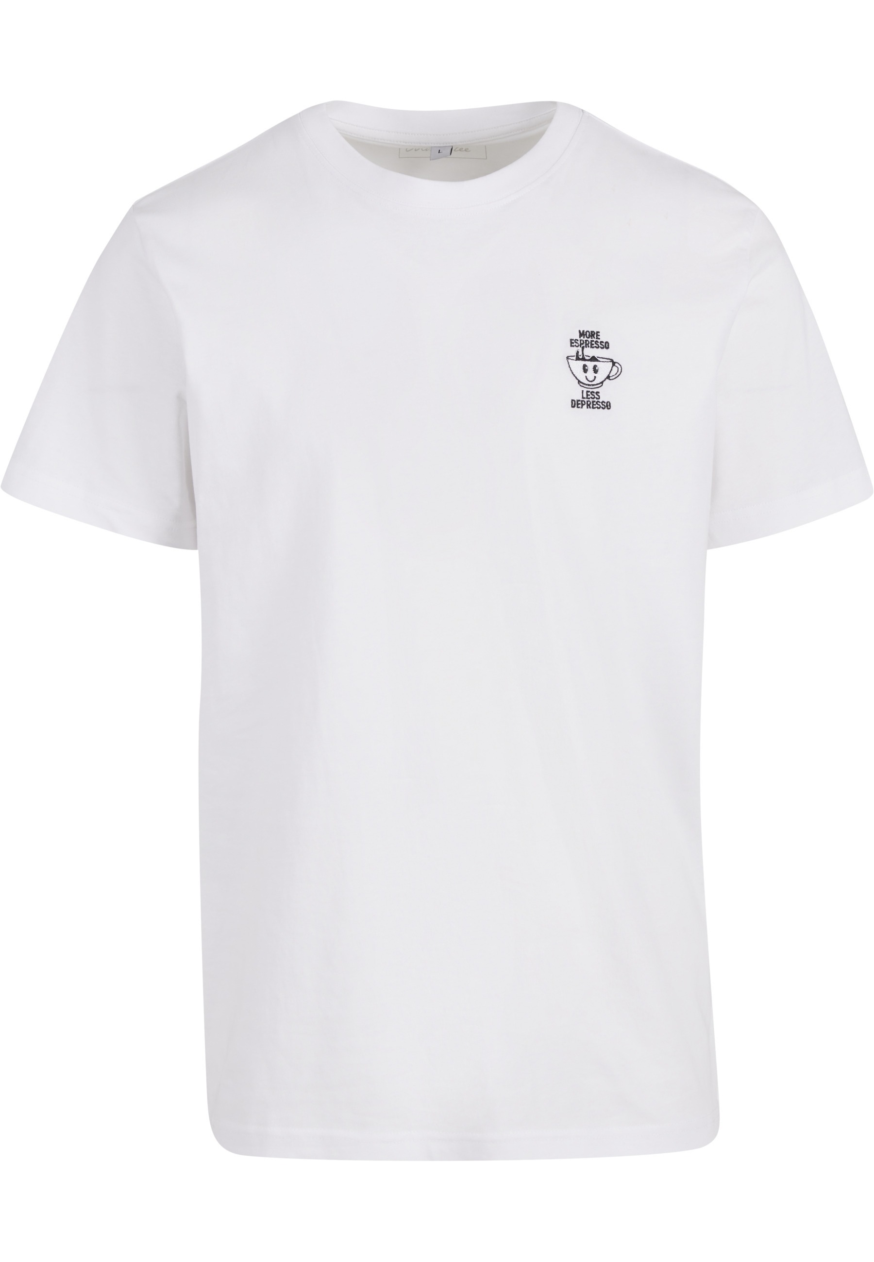 MisterTee T-Shirt "MisterTee Herren More Espresso Less Depresso Tee EMB" 1 Stk.
