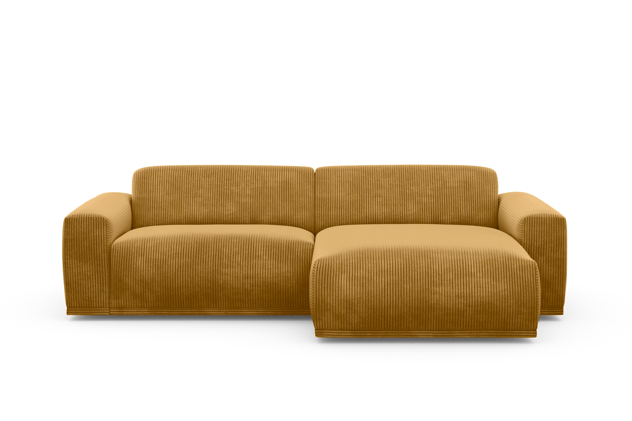 TRENDMANUFAKTUR Ecksofa »Braga, mit hochwertigem Kaltschaum, L-Form, in Cord erhältlich«, (2 St.), modernes Sofa, Couch mit hohem Sitzkomfort, 255/72/160 cm (B/H/T)