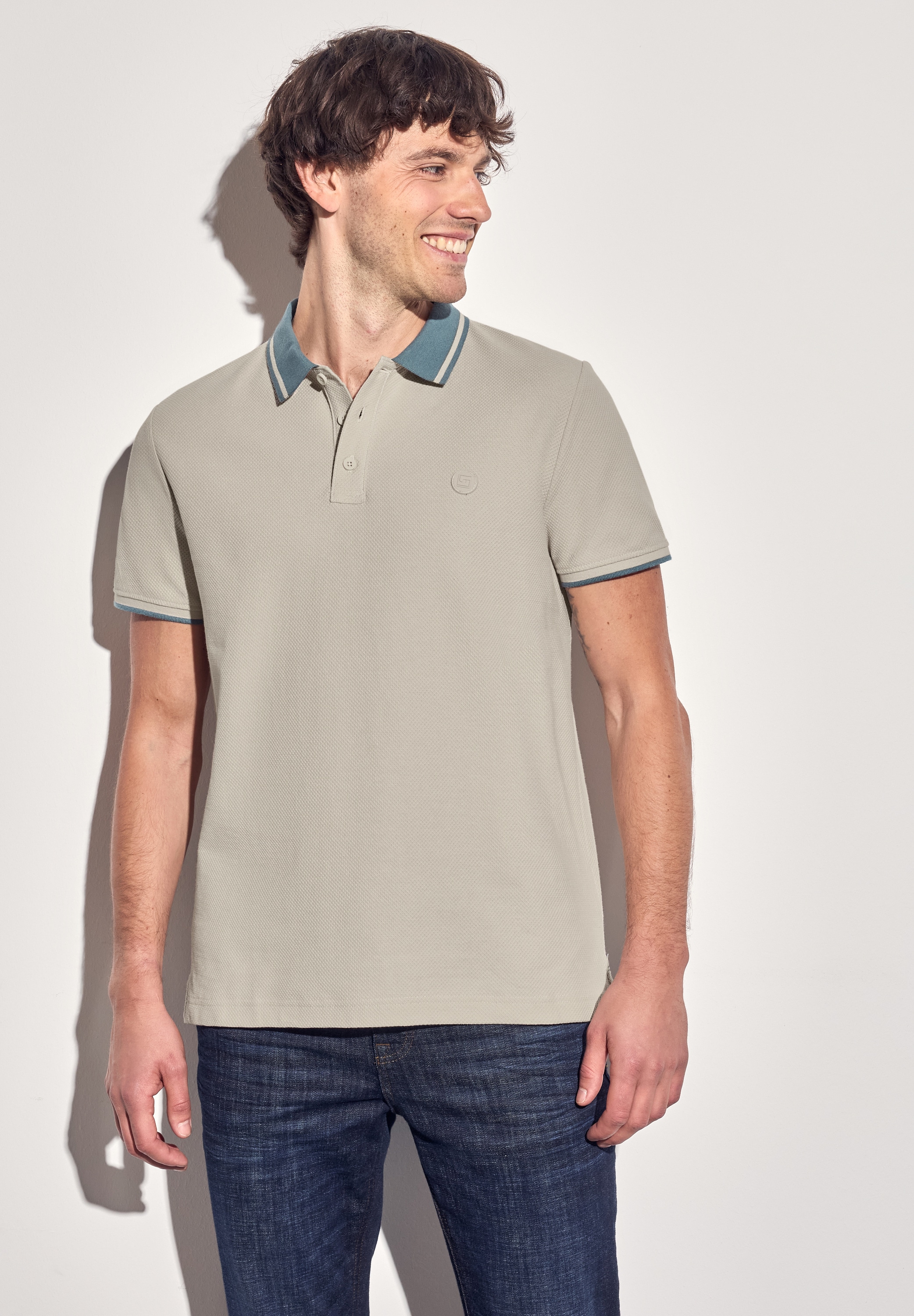 STREET ONE MEN Poloshirt, mit Kontrastdetails günstig online kaufen