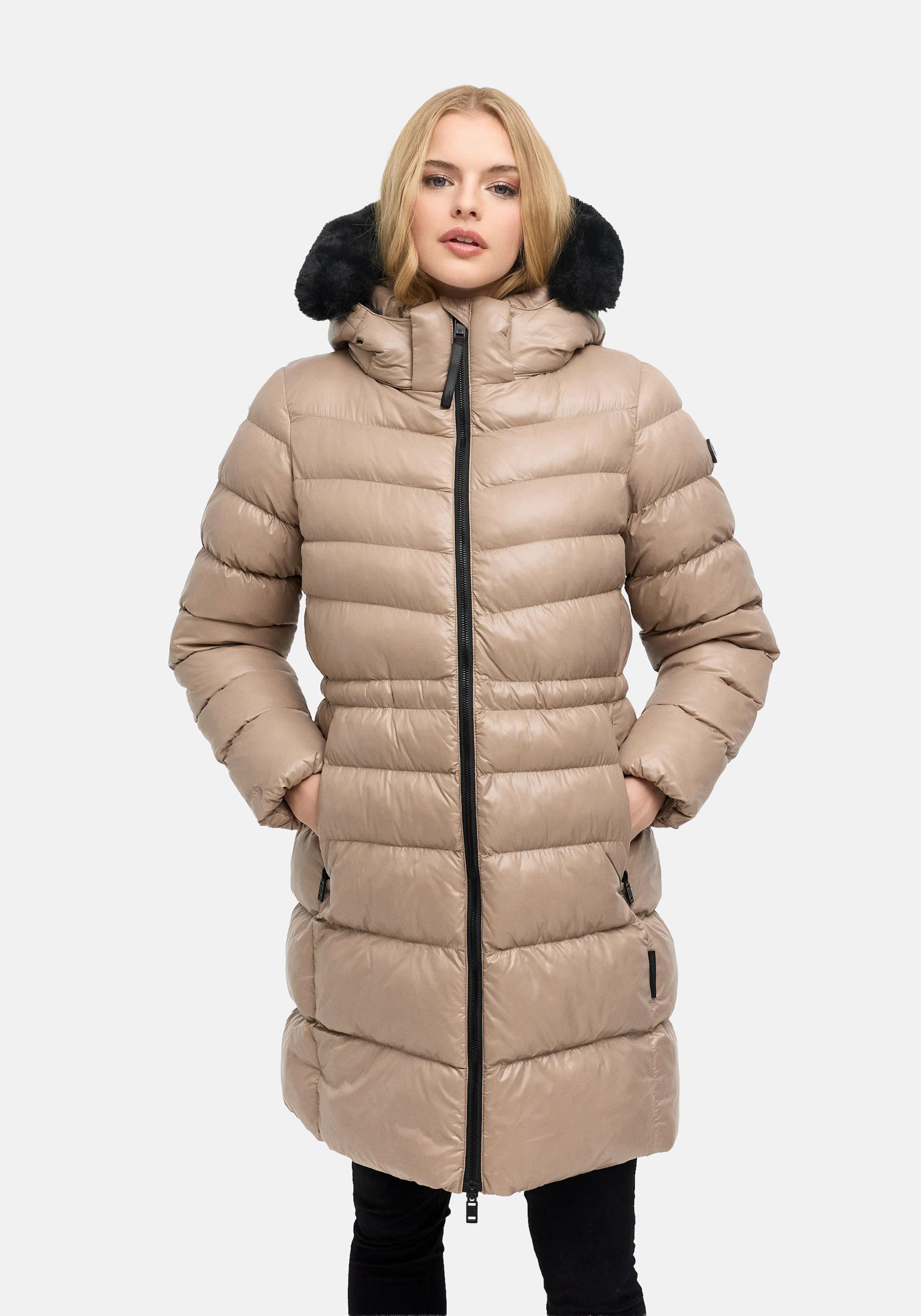 Navahoo Steppmantel "Lumeiaa 14" Warmer Damen Wintermantel mit Kunstfellbesatz