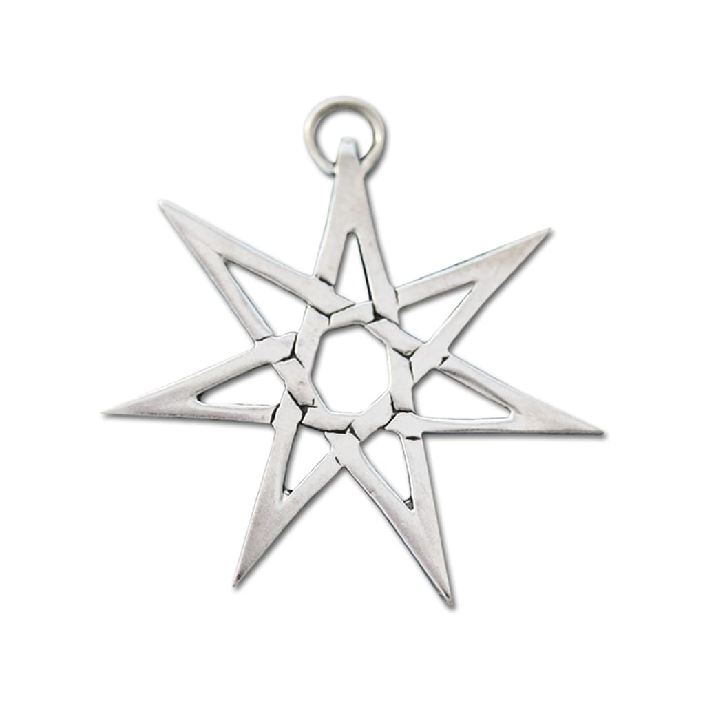 Adelia´s Amulett »Anhänger Siegel der Hexerei (versilbert)«, Heptagramm - Schutz vor versteckter Gefahr