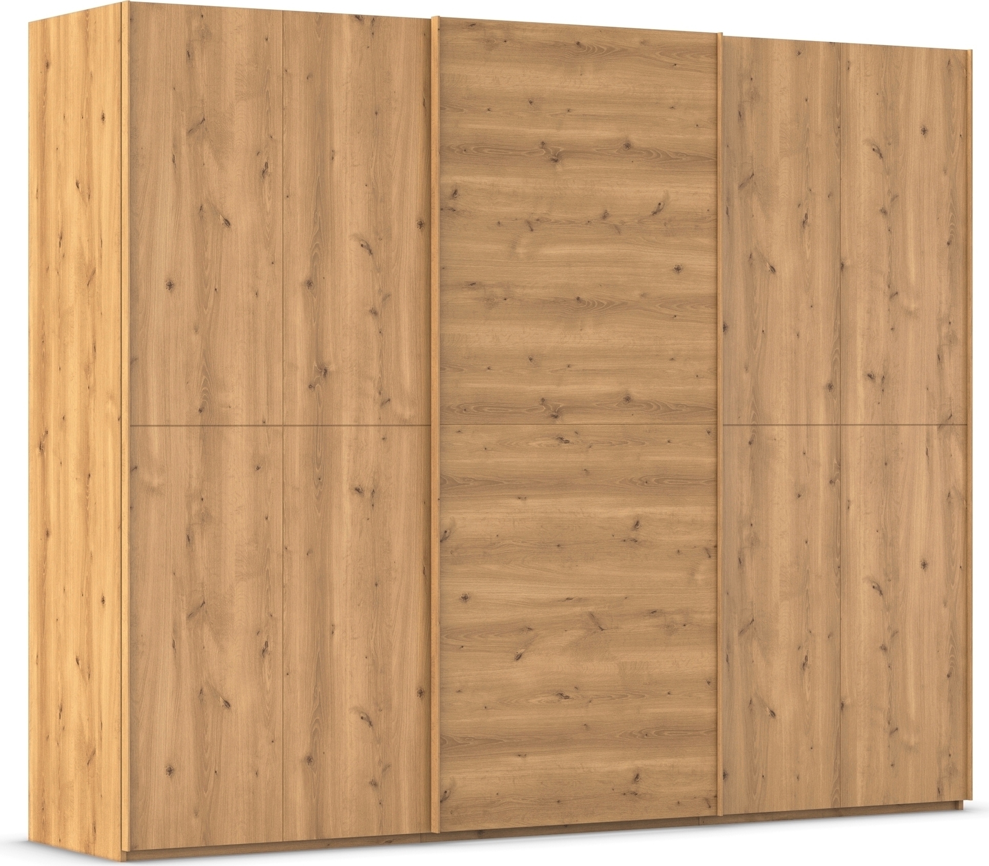 rauch Schwebetürenschrank "Kleiderschrank Schrank Garderobe Schlafzimmerschrank SCALE-WOOD" senkrecht geteilte Türen in robuster massiver Asteiche MADE IN GERMANY