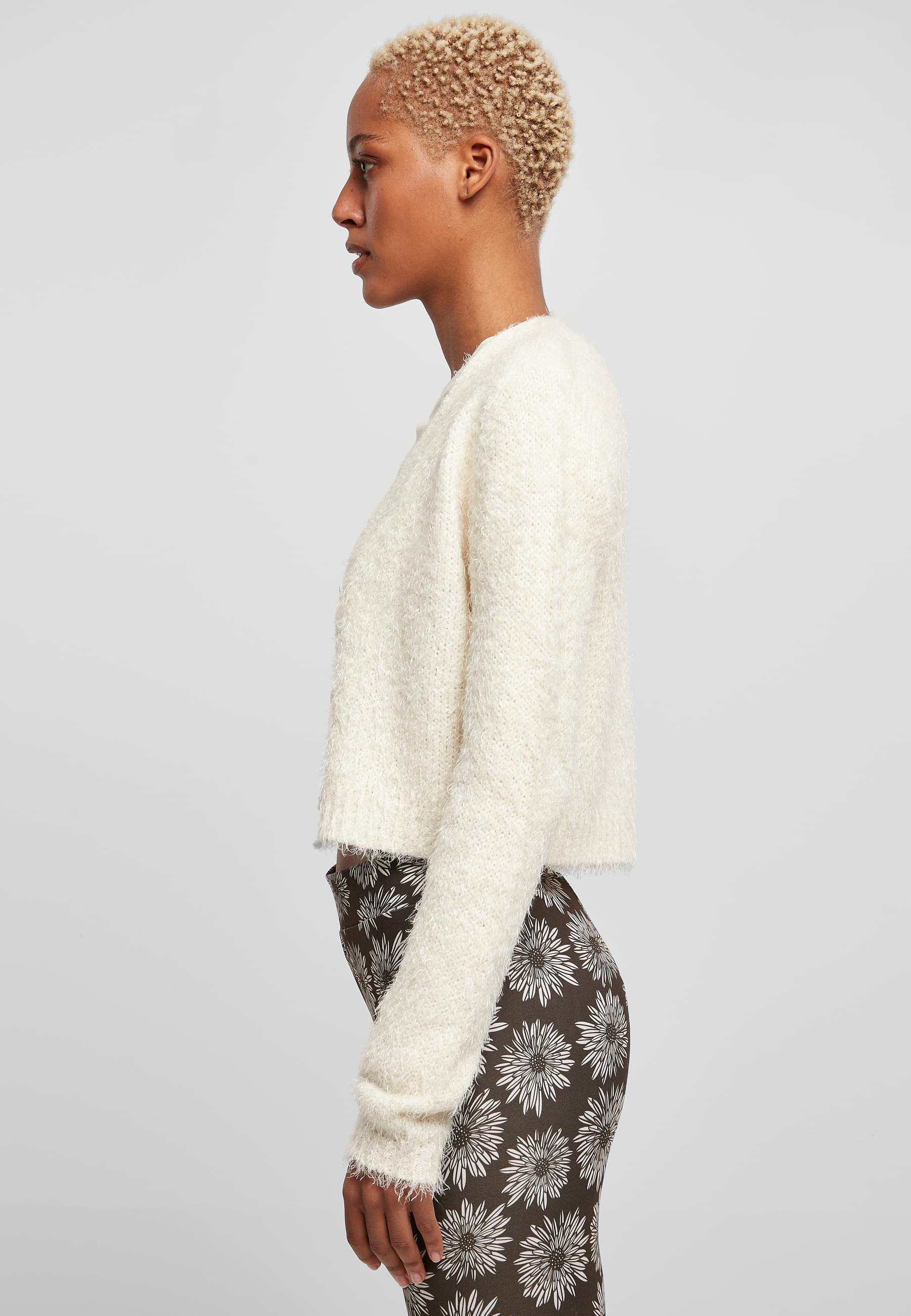 URBAN CLASSICS Strickjacke »Urban Classics Damen Ladies Cropped Feather Cardigan«