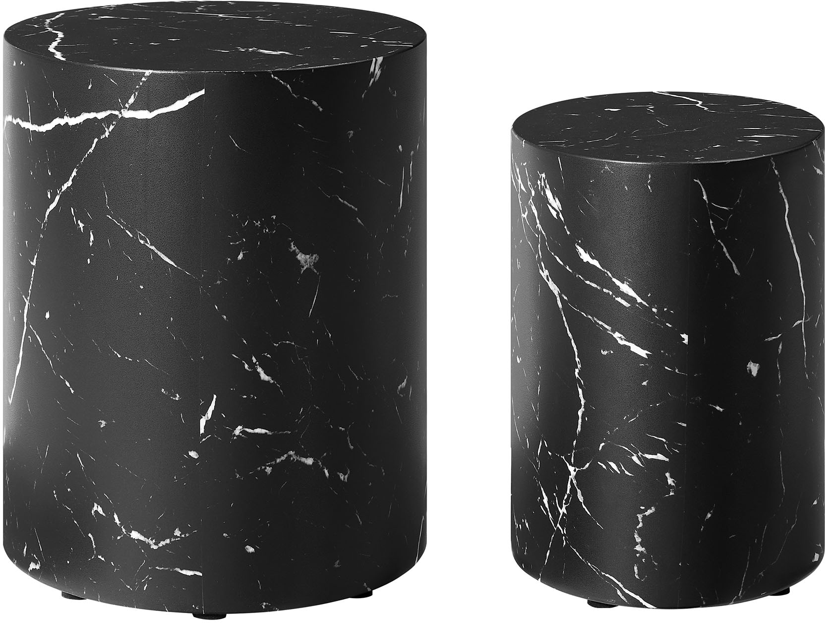 SalesFever Couchtisch »Almeria Beistelltisch«, (Set, 2 St., 2er Set), oval, in Marmoroptik foliert