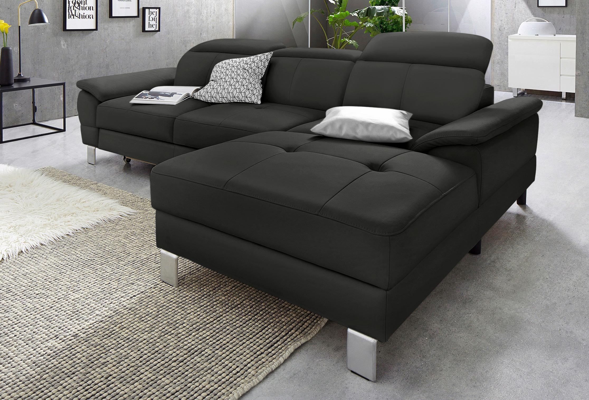 exxpo - sofa fashion Ecksofa »Mantua 2, inkl. Kopf- bzw. Rückenverstellung, bequem, L-Form«, wahlweise mit Bettfunktion und Bettkasten, tolle Verarbeitungsdetails