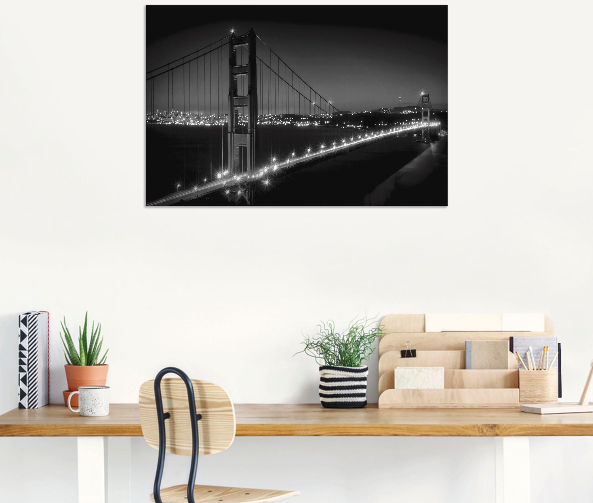 Artland Alu-Dibond-Druck "Golden Gate Bridge am Abend" San Francisco 1 Stk. günstig online kaufen