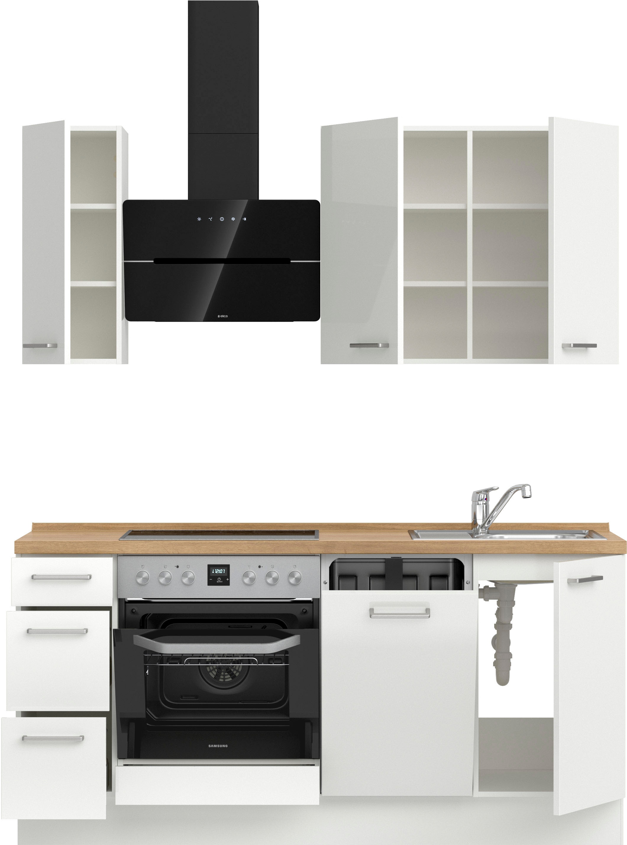 nobilia® Küchenzeile »"Flash II"«, vormontiert, Ausrichtung wählbar, Breite 180 cm, wahlw. mit E-Geräten