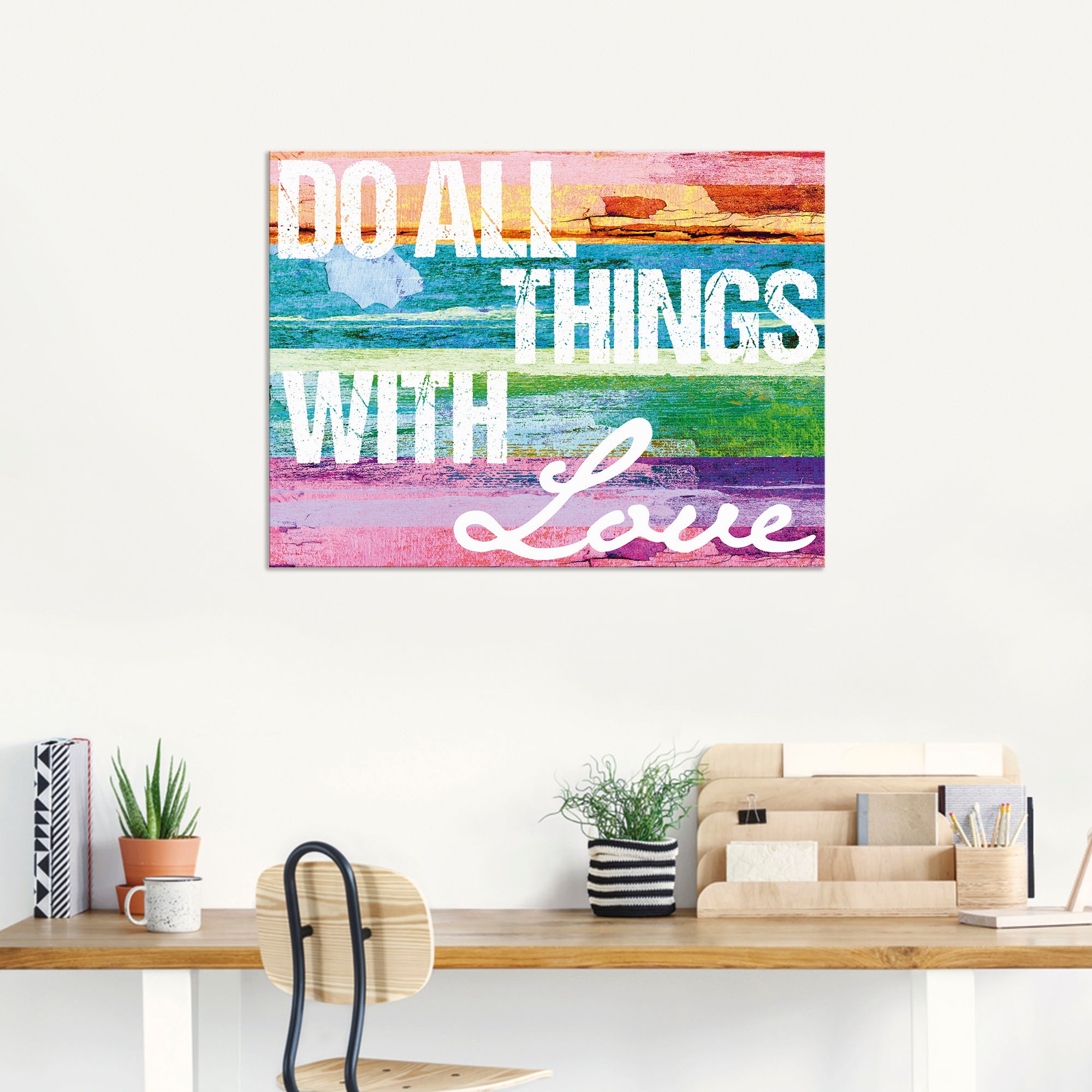 Artland Wandbild »Tu alles mit Liebe«, Sprüche & Texte, (1 St.), als Alubild, Outdoorbild, Leinwandbild, Poster in verschied. Größen