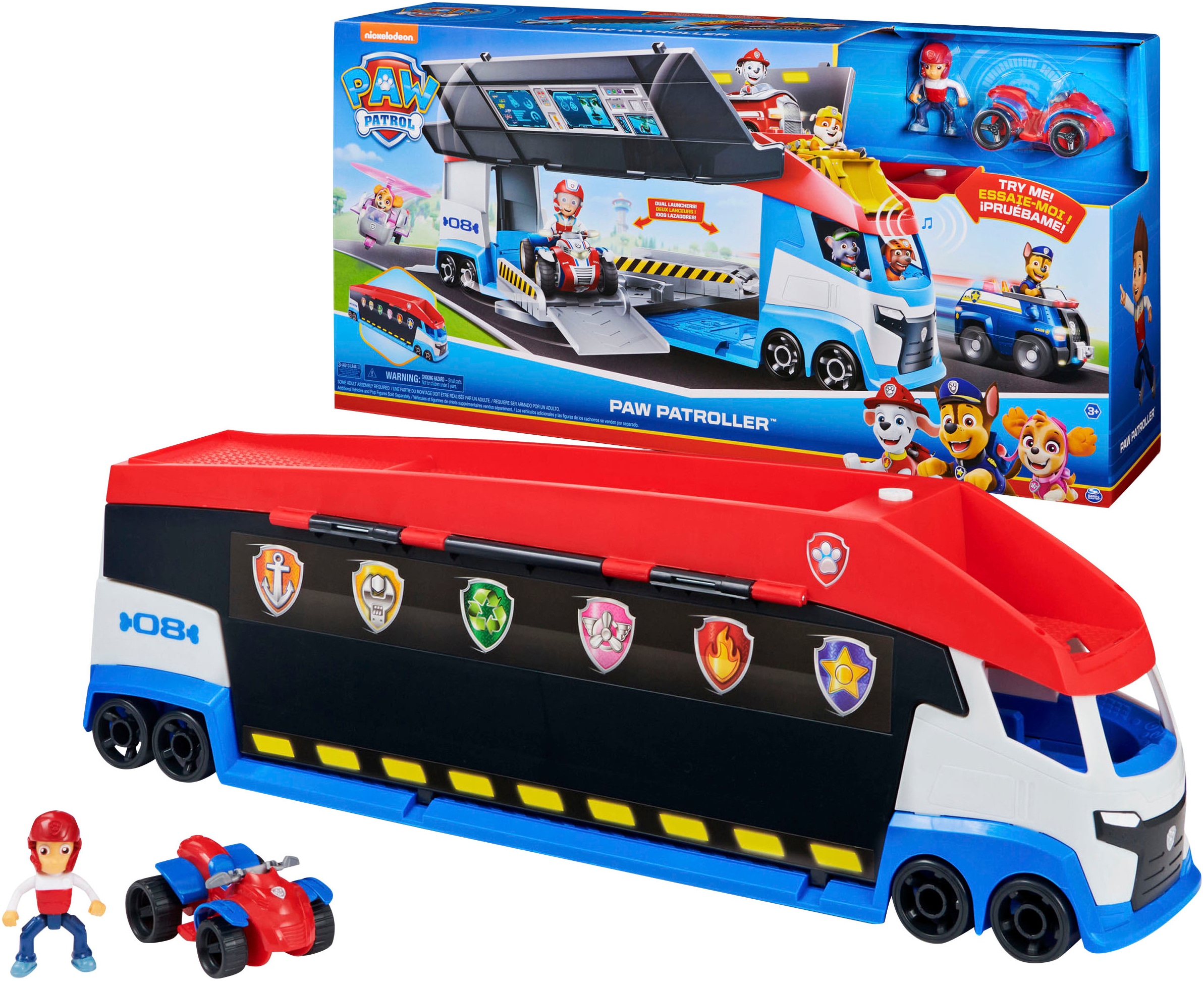 Spin Master Spielzeug-Auto »Paw Patrol - Paw Patroller 2.0«, inklusive Ryder-Figur und Basis Fahrzeug