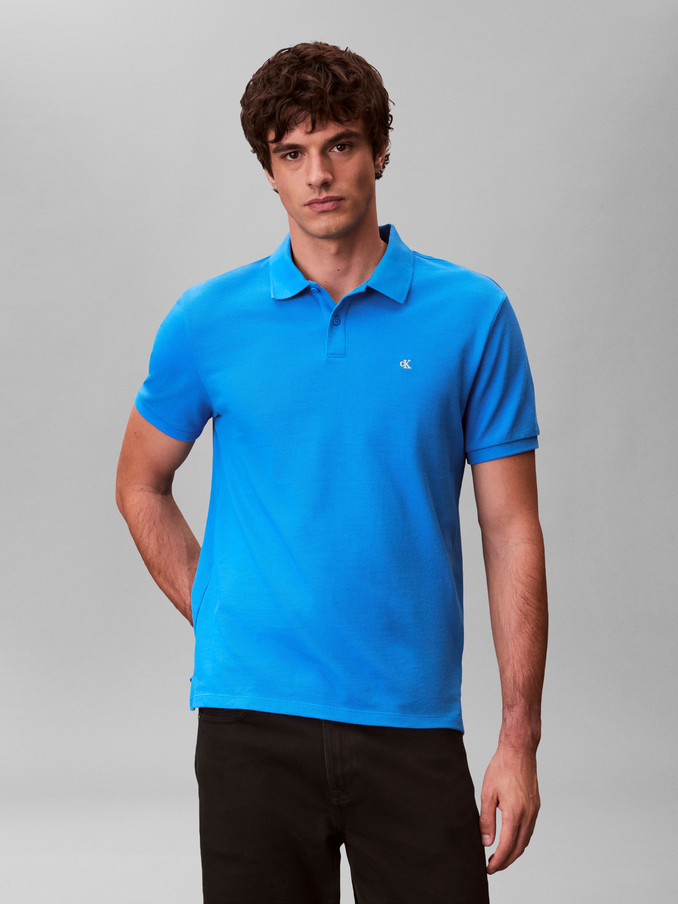 Calvin Klein Jeans Poloshirt "SS CASUAL PIQUE CLASSIC POLO" Mit Rundhalsausschnitt