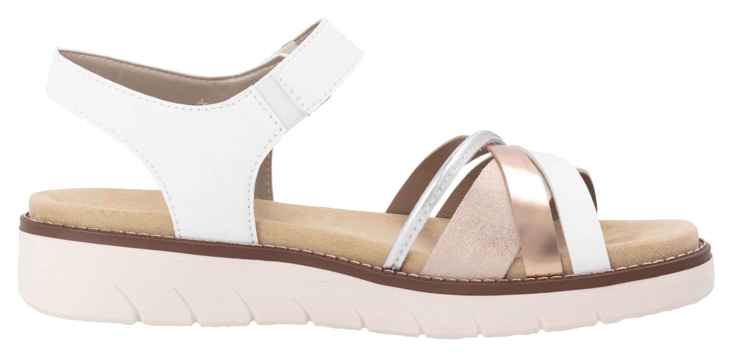 Remonte Riemchensandale, Keilabsatz, Sommerschuh, Sandalette mit herausnehmbarer Softeinlage