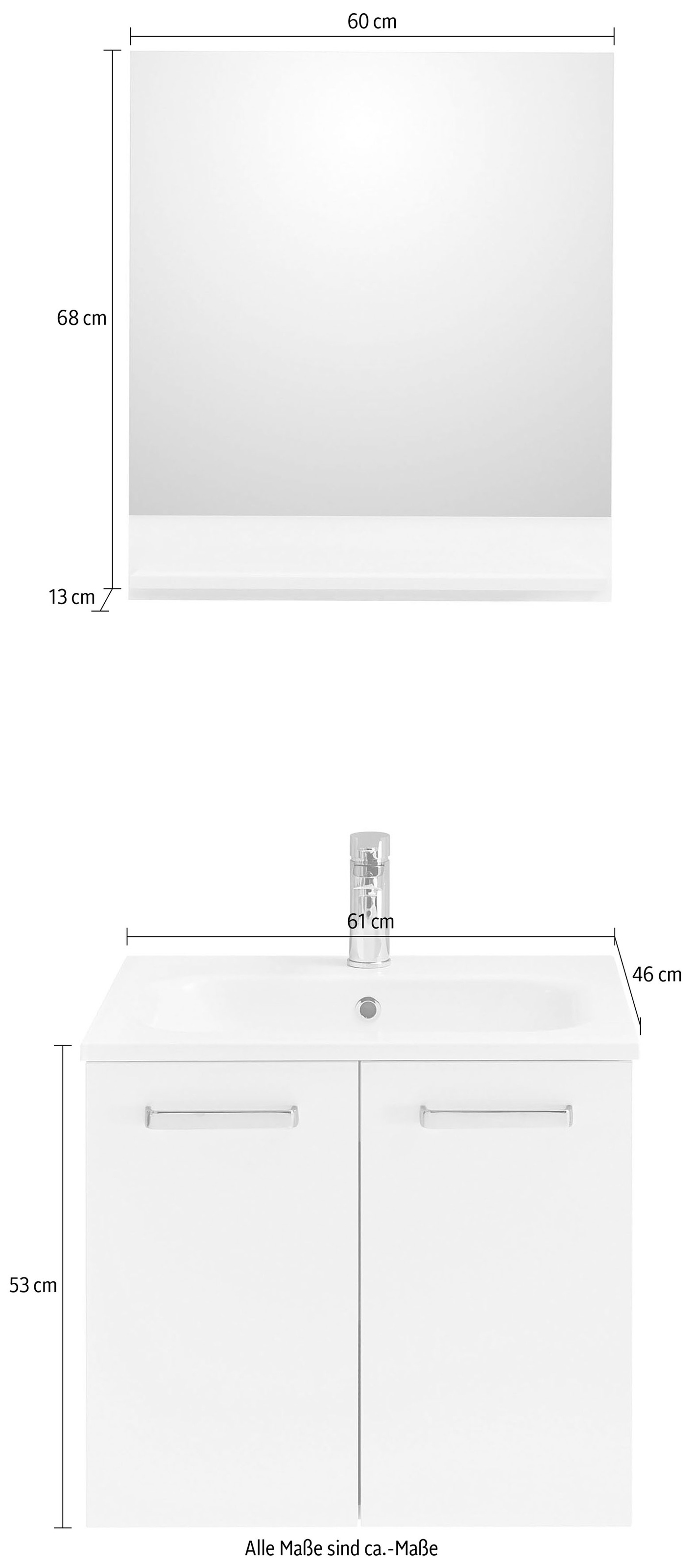 PELIPAL Badmöbel-Set »Quickset 312«, (2 St.), Breite 60 cm, Waschtisch mit  Soft-Close, Spiegel kaufen | BAUR