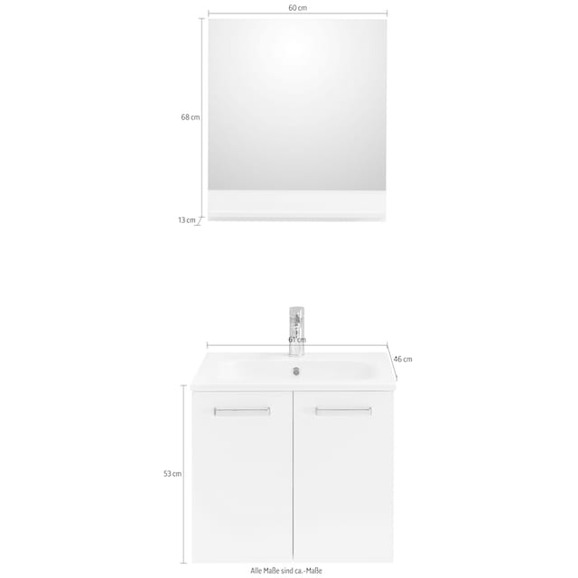 PELIPAL Badmöbel-Set »Quickset 312«, (2 St.), Breite 60 cm, Waschtisch mit  Soft-Close, Spiegel kaufen | BAUR