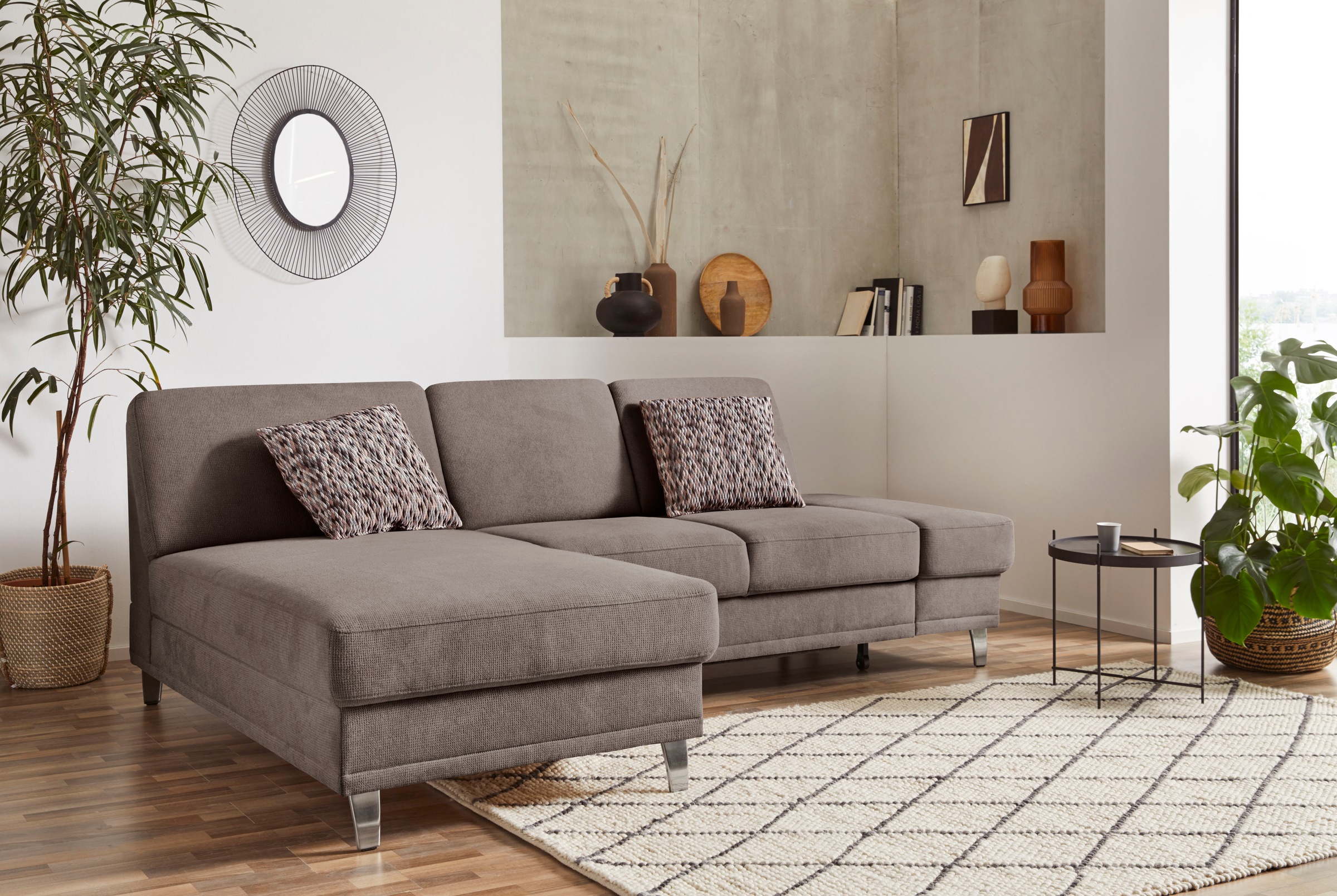 sit&more Ecksofa "Clio L-Form" optional Schlaffunktion oder Vorziehsitz und Bettkasten, Federkern