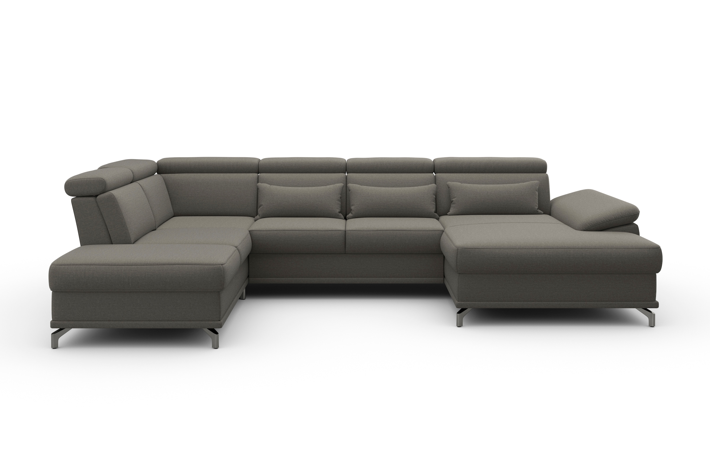 sit&more Wohnlandschaft »Cabrio U-Form, mit Sitztiefenverstellung, Arm- und Kopfteilverstellung«, 3 Nierenkissen, Federkern, optional Bettfunktion und Stauraum