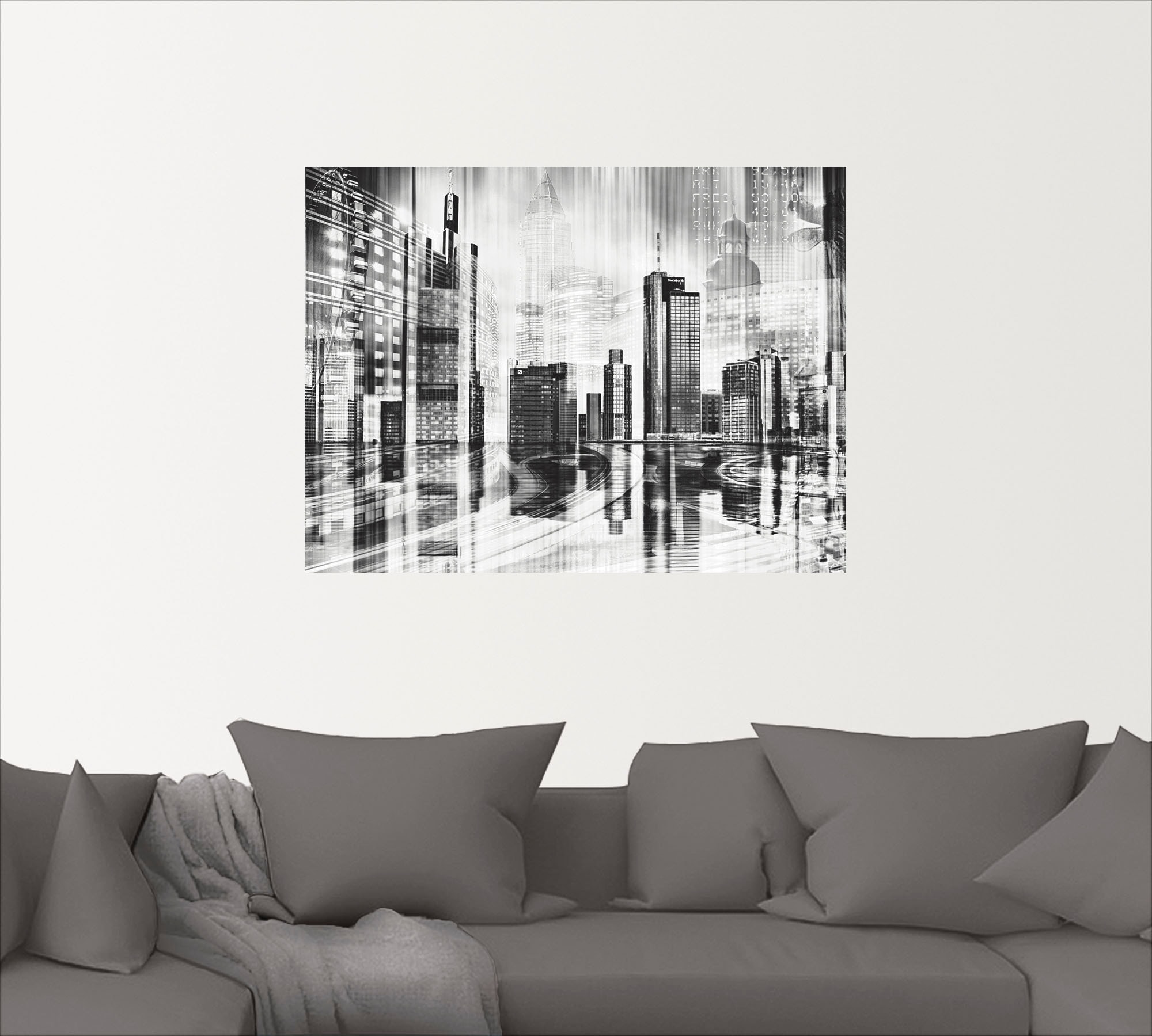 Artland Wandbild »Frankfurt Skyline Collage 01«, Deutschland, (1 St.), als Leinwandbild, Wandaufkleber in verschied. Größen