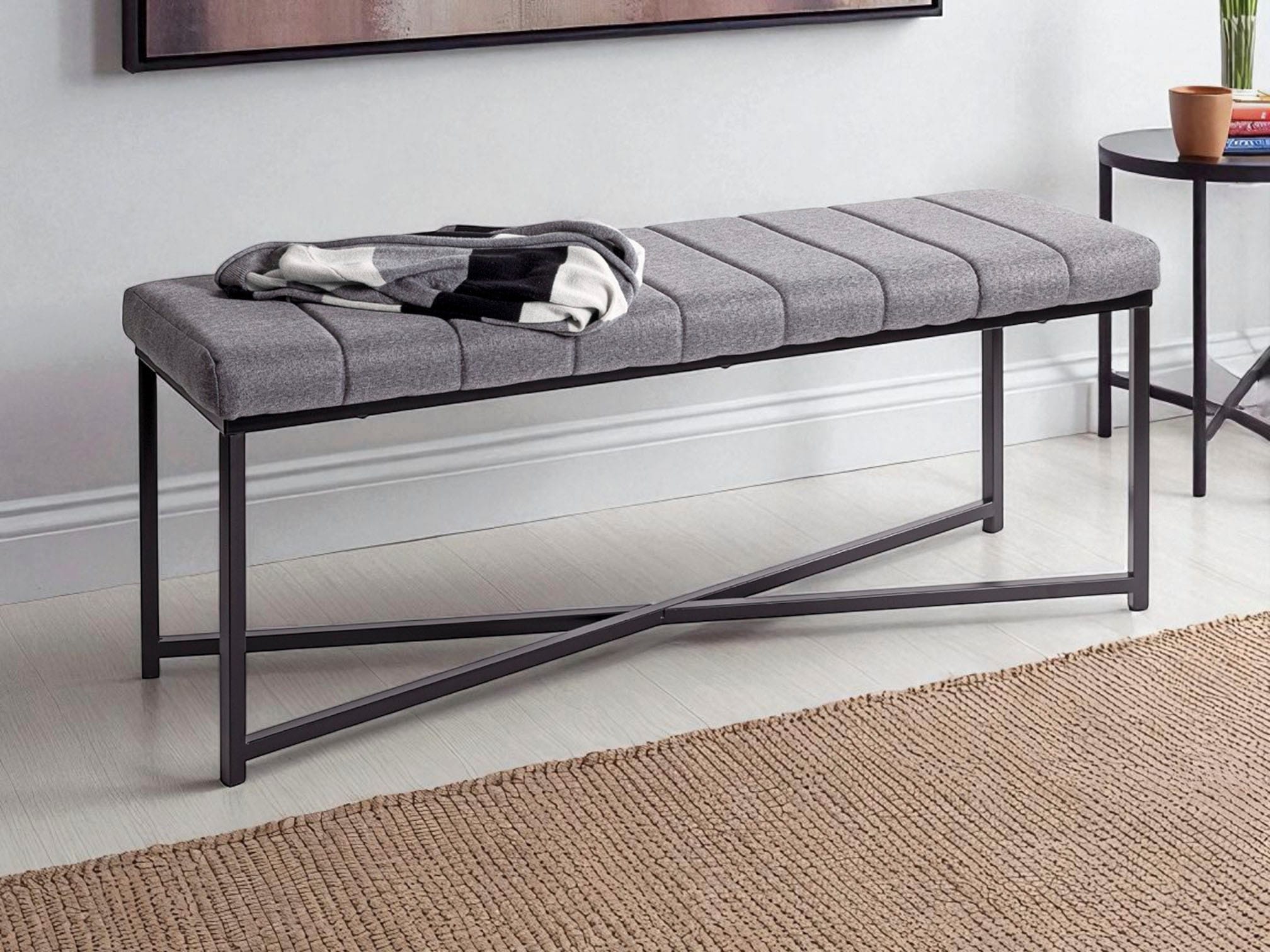 HAKU Hockerbank »Flurbank, Garderobenbank, Sitzbank« 1 Stk. tlg. rechteckig - aus Metall Schwarz - B/T/H 118/38/47 cm