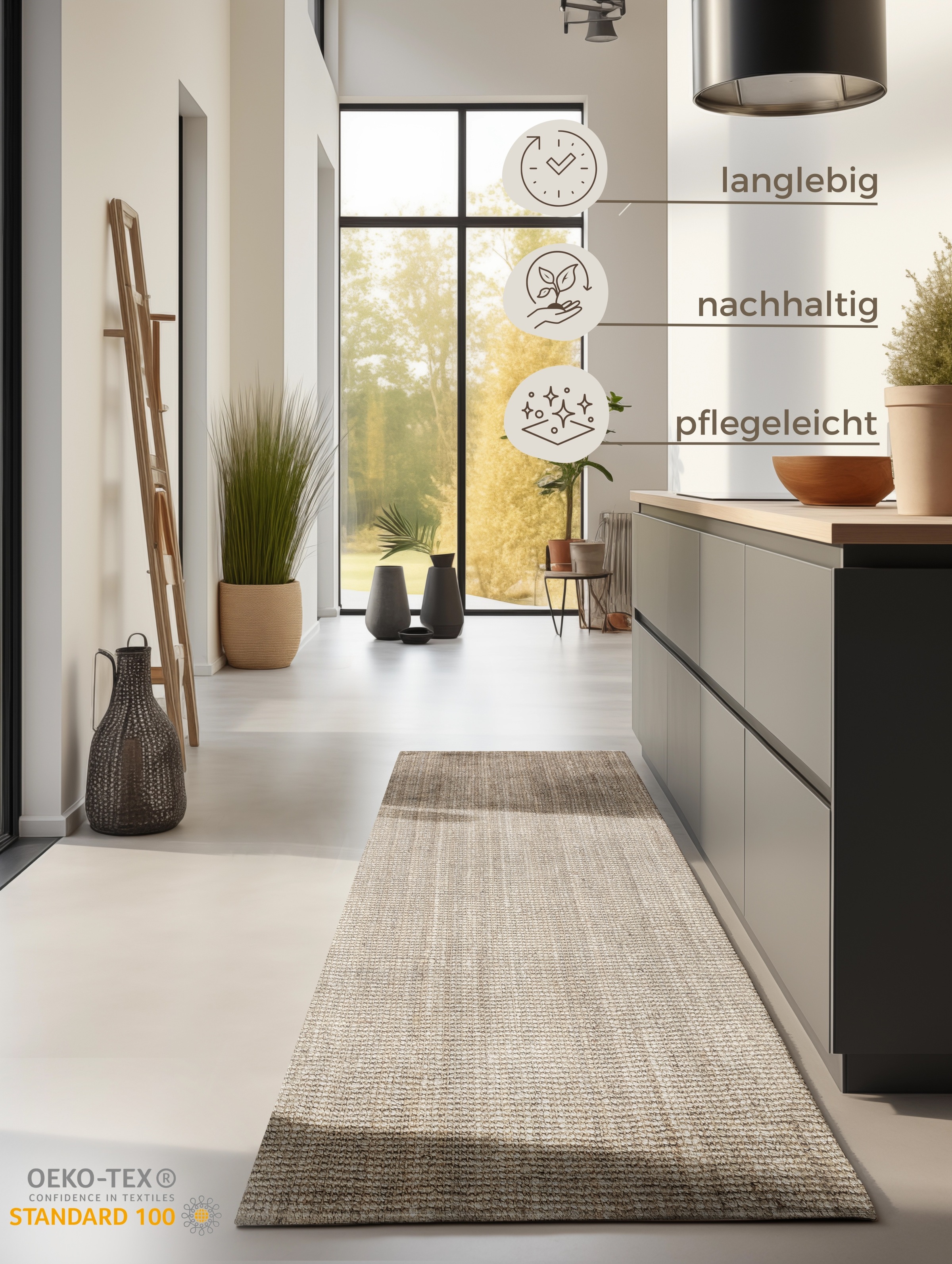 Teppich HANSE HOME "Jaipur Juteteppich, als Läufer und in Rund", beige (naturweiß), B:80cm H:10mm L:200cm, Jute, Teppiche, Teppich, 100% Naturfaser, Wohnzimmer, Esszimmer, Schlafzimmer, GRS 2