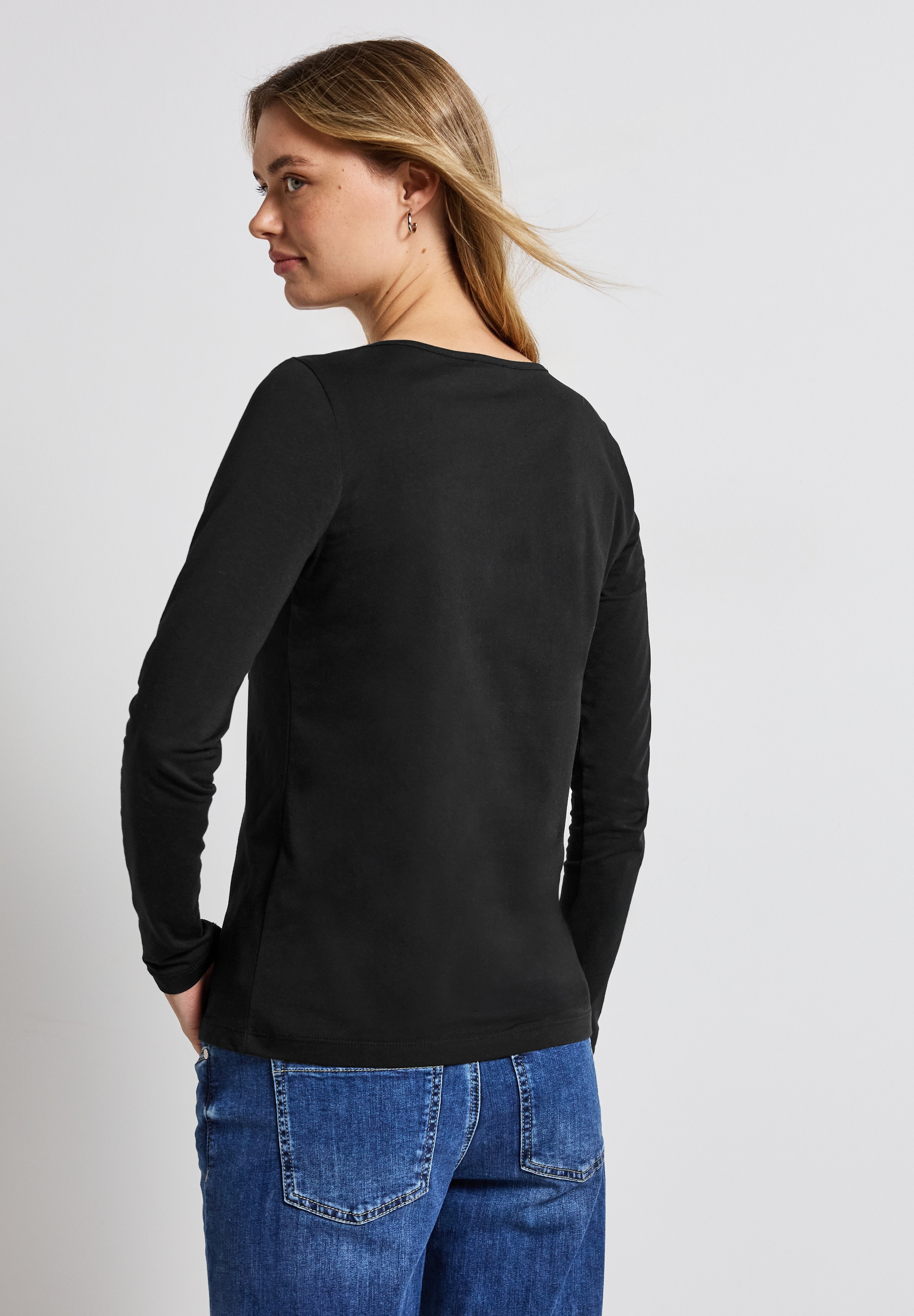 STREET ONE Langarmshirt, aus reiner Baumwolle