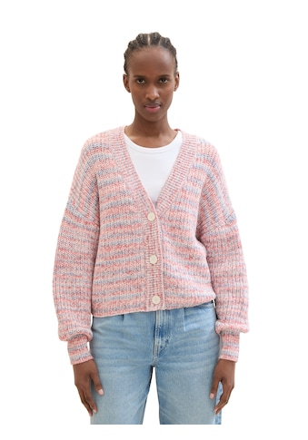 Strickjacke, in Multicolor und mit tiefem V-Ausschnitt