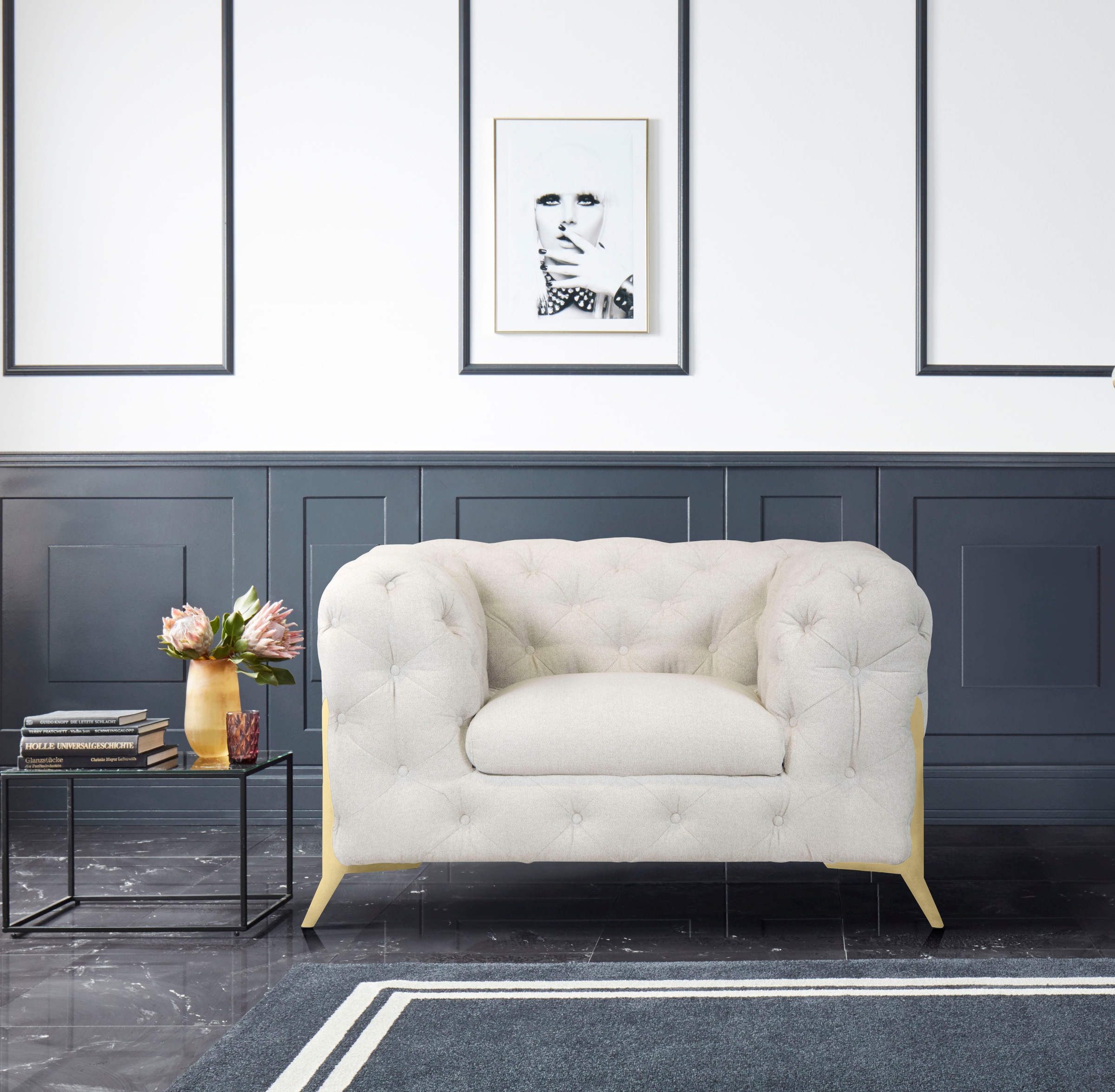 Home affaire Chesterfield-Sessel "Amaury Sessel" aufwändige Knopfheftung, m günstig online kaufen