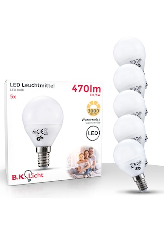 B.K.Licht LED-Leuchtmittel, E14, 5 St., Warmweiß, LED-Lampe Glühbirne 5 Watt 470 Lumen... kaufen
