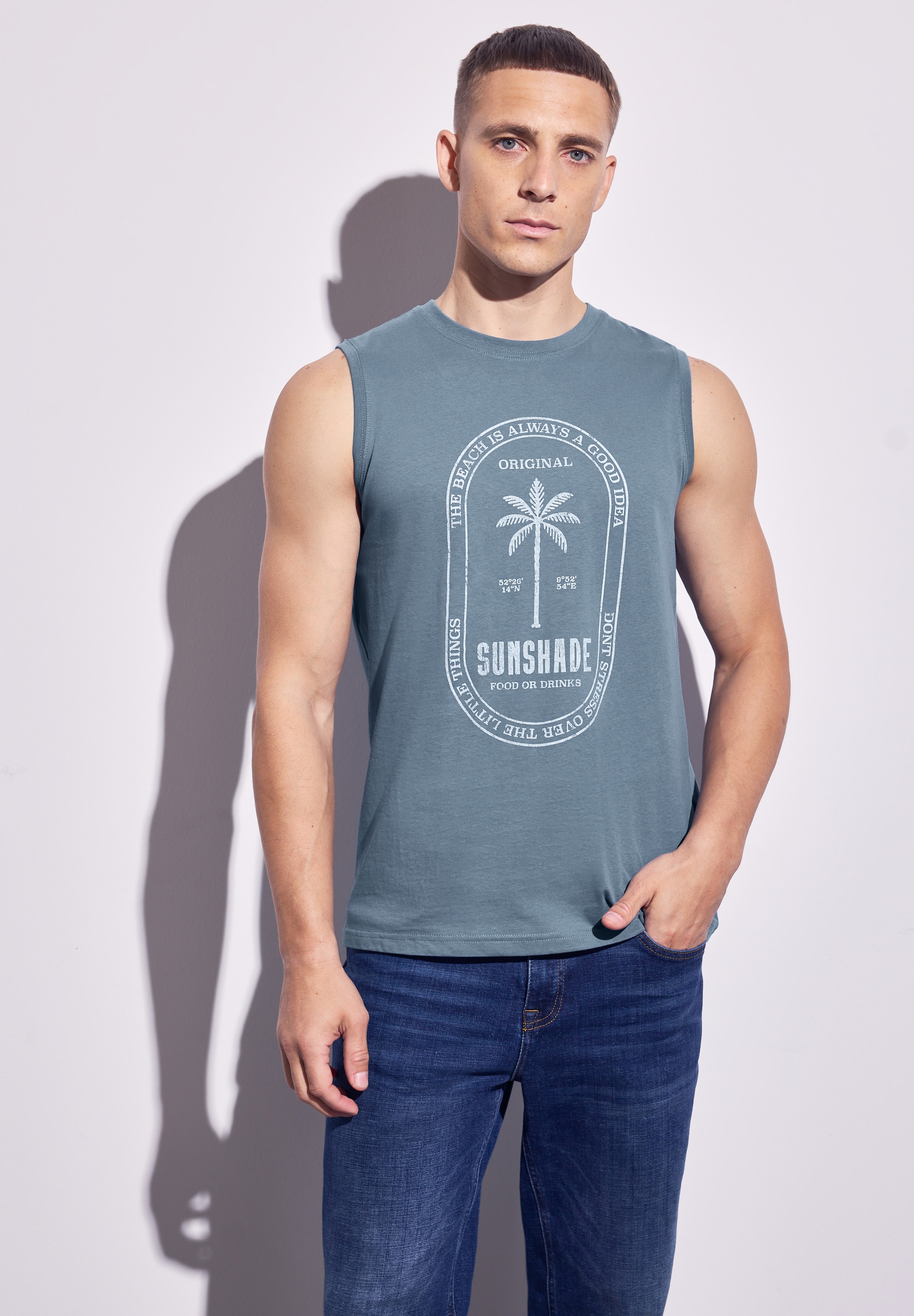 STREET ONE MEN Trägertop, aus reiner Baumwolle günstig online kaufen