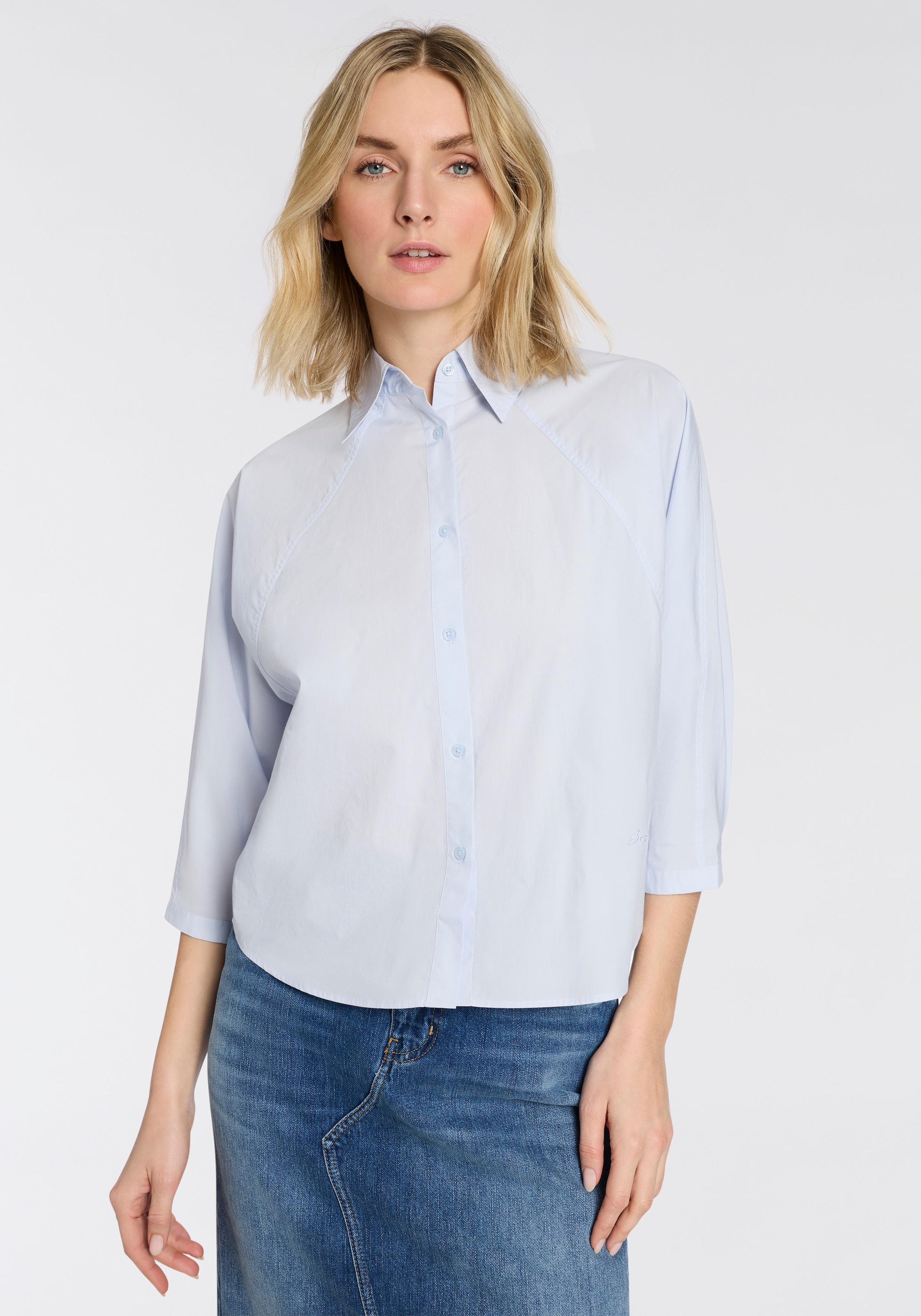 BOSS ORANGE Hemdbluse "Belenta Premium Damenmode" aus Baumwoll-Popeline, mi günstig online kaufen