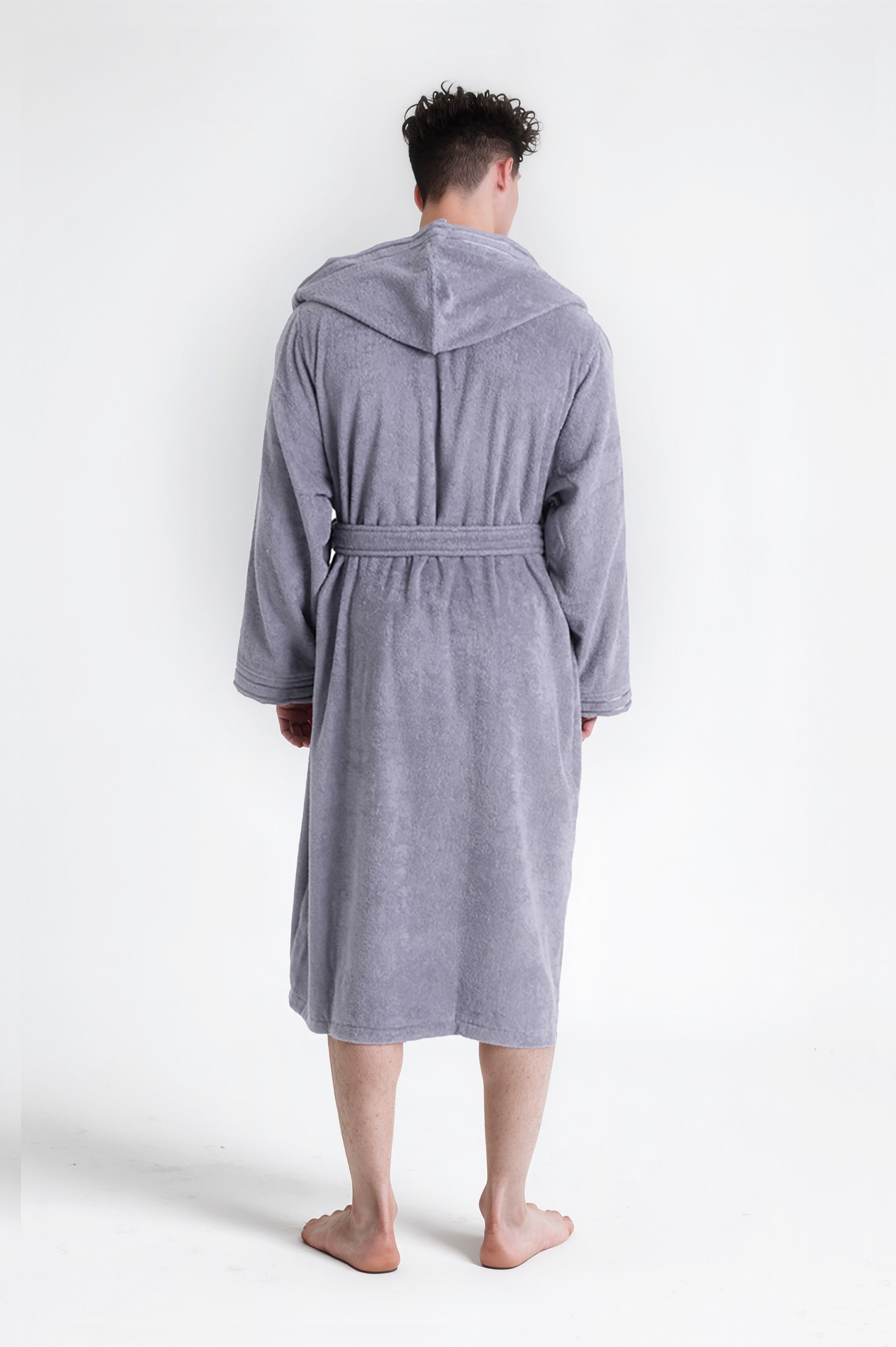 Bruno Banani Herrenbademantel »Clement, ideal für Sauna & Spa, Hotelbademantel, Morgenmantel«, (1 St.), 100% Baumwolle, einfarbig, glänzende Streifen-Bordüre, Taschen, S-4XL
