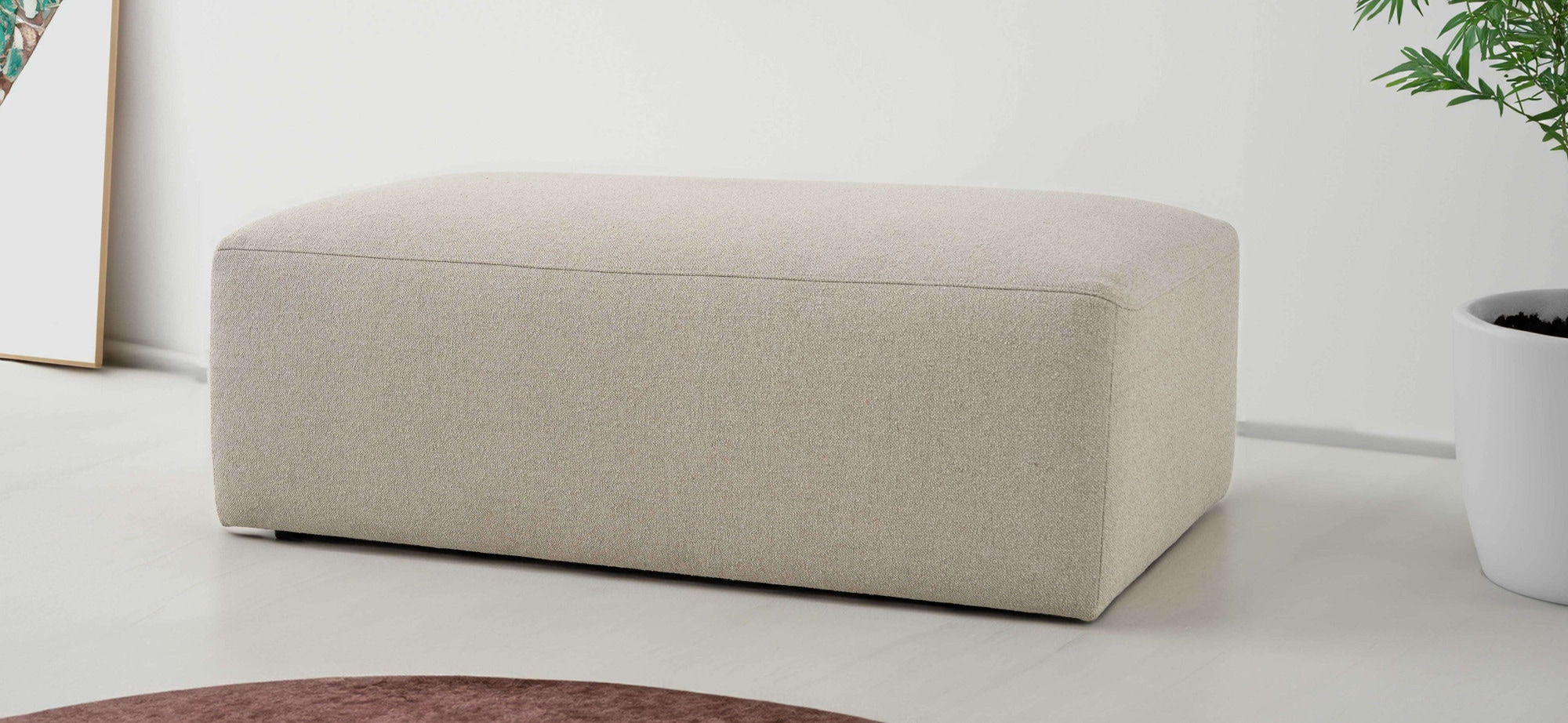 INOSIGN Polsterhocker "Koa Pouf, Webstoff, Cord, Struktur, Chenille" Wellen günstig online kaufen