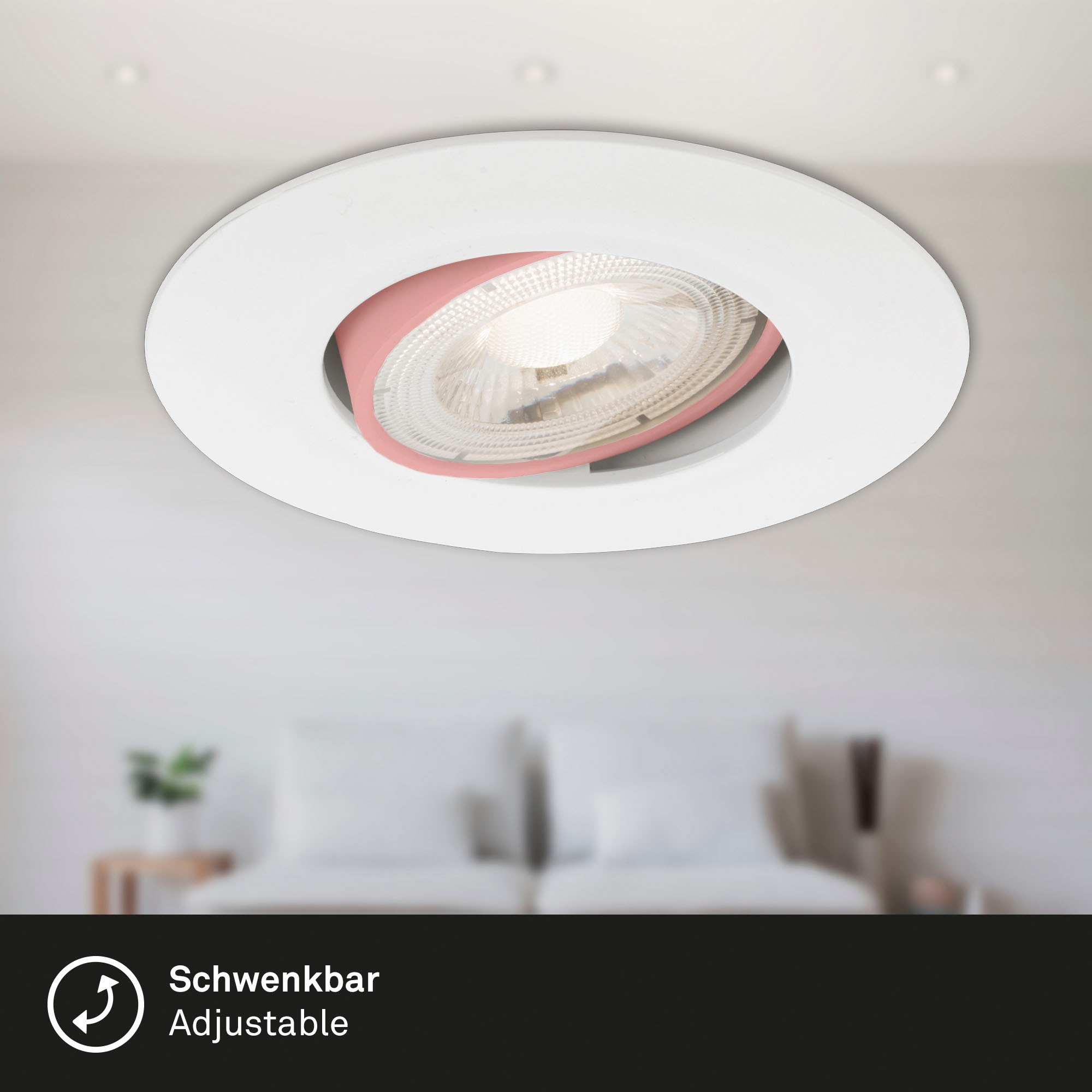 Briloner Leuchten LED Einbauleuchte »7048036 KULANA« LED-Board Warmweiß 3er Set, Strahler schwenkbar, stufenlos dimmbar, weiß