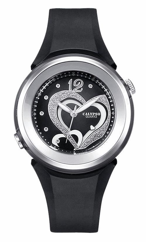 CALYPSO WATCHES Quarzuhr »K5576/6«, Armbanduhr, Damenuhr, mit Herzmotiv, bis 10 bar wasserdicht