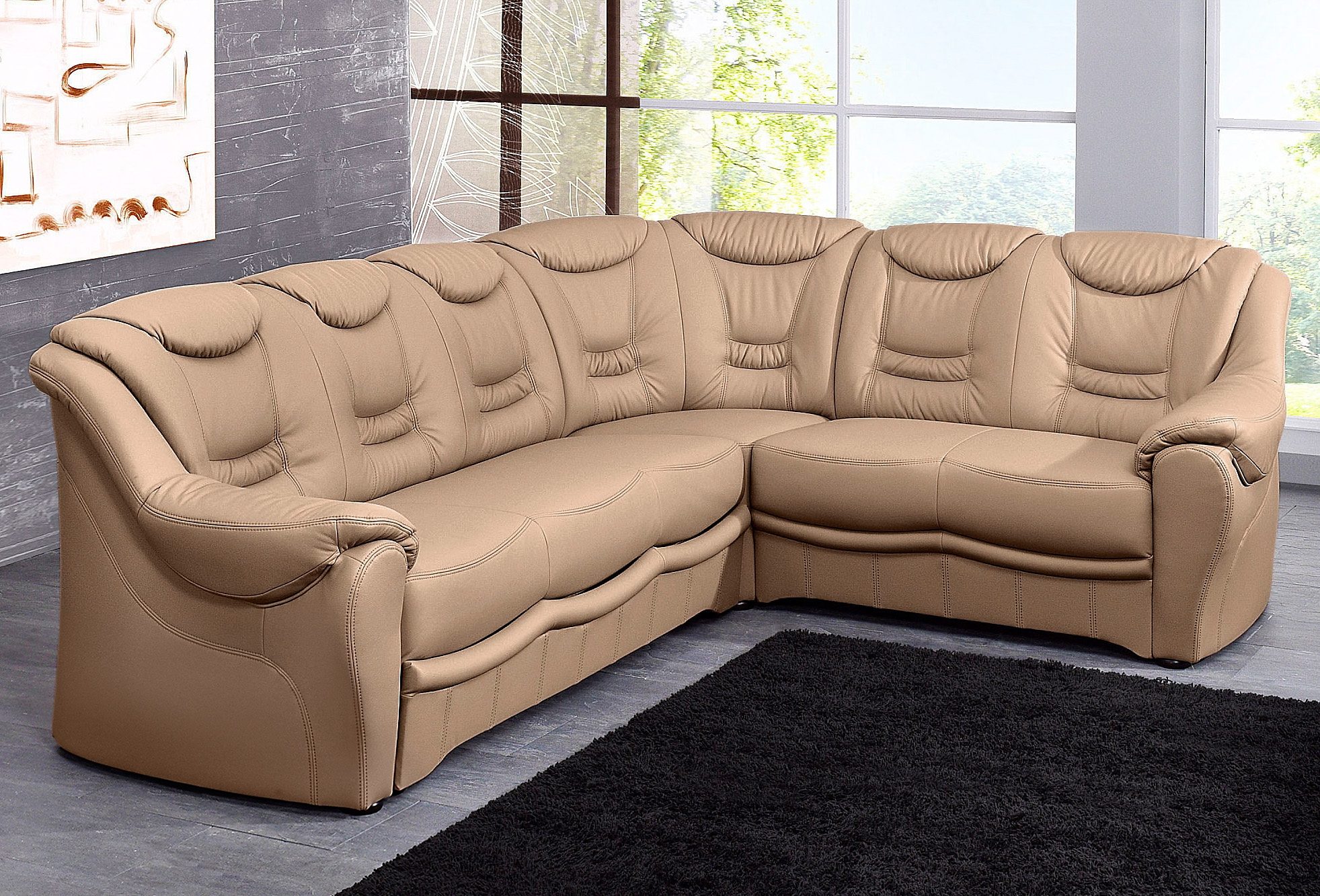 sit&more Ecksofa "Bansin, L-Form, B: 265 cm, Bettfunktion optional, Federkern-Polsterung" Komfortable Sitzhöhe 46 cm, Liegefläche 148 x 198 cm bei Bettfunktion