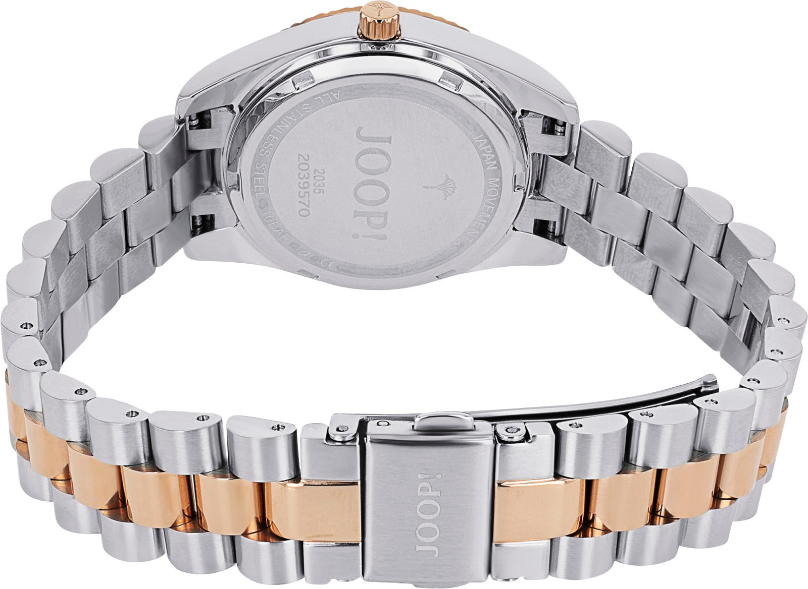 JOOP! Quarzuhr, Armbanduhr, Damenuhr, Edelstahlarmband, analog, Zirkonia (synth.)